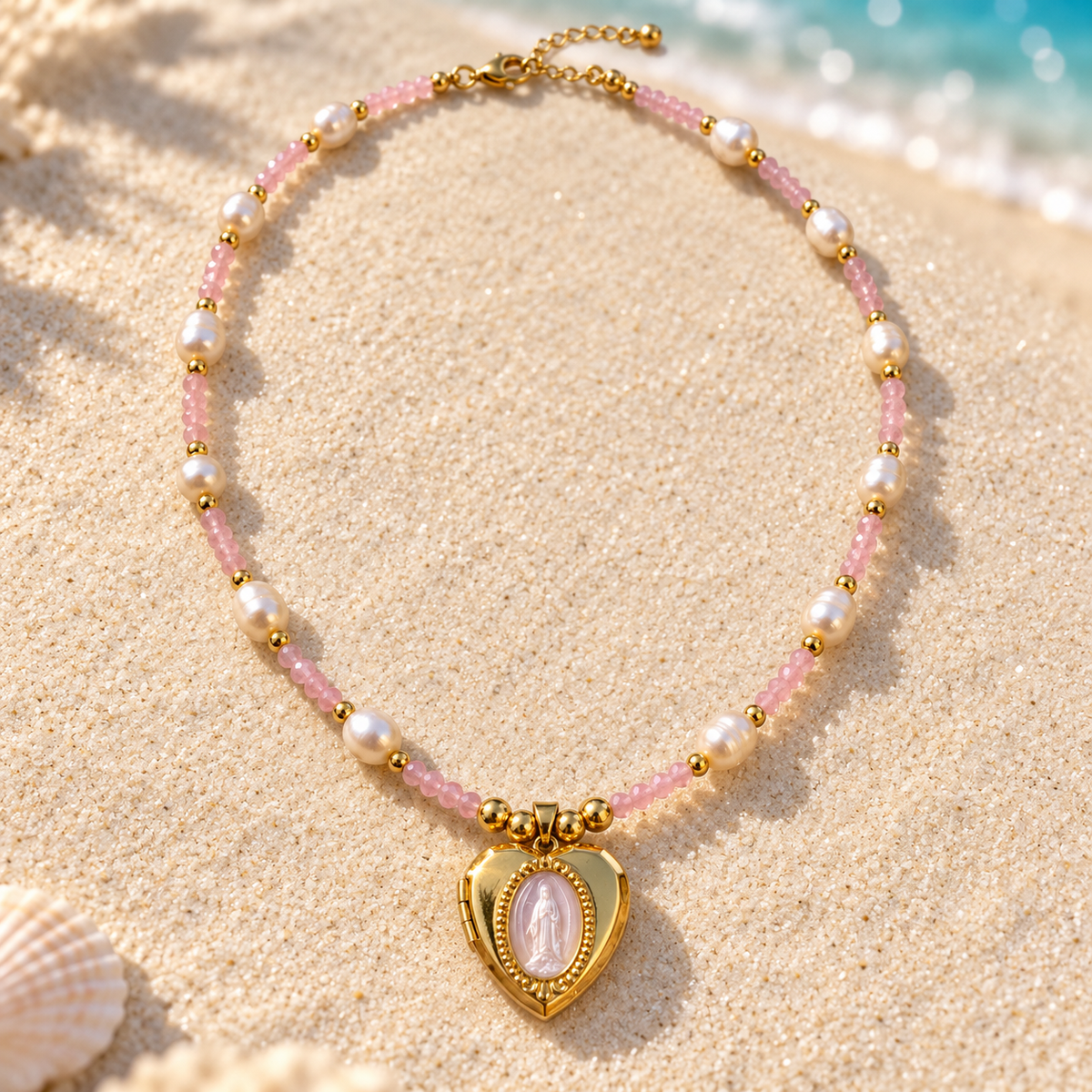 Faith in Her Heart Pearl Locket Necklace