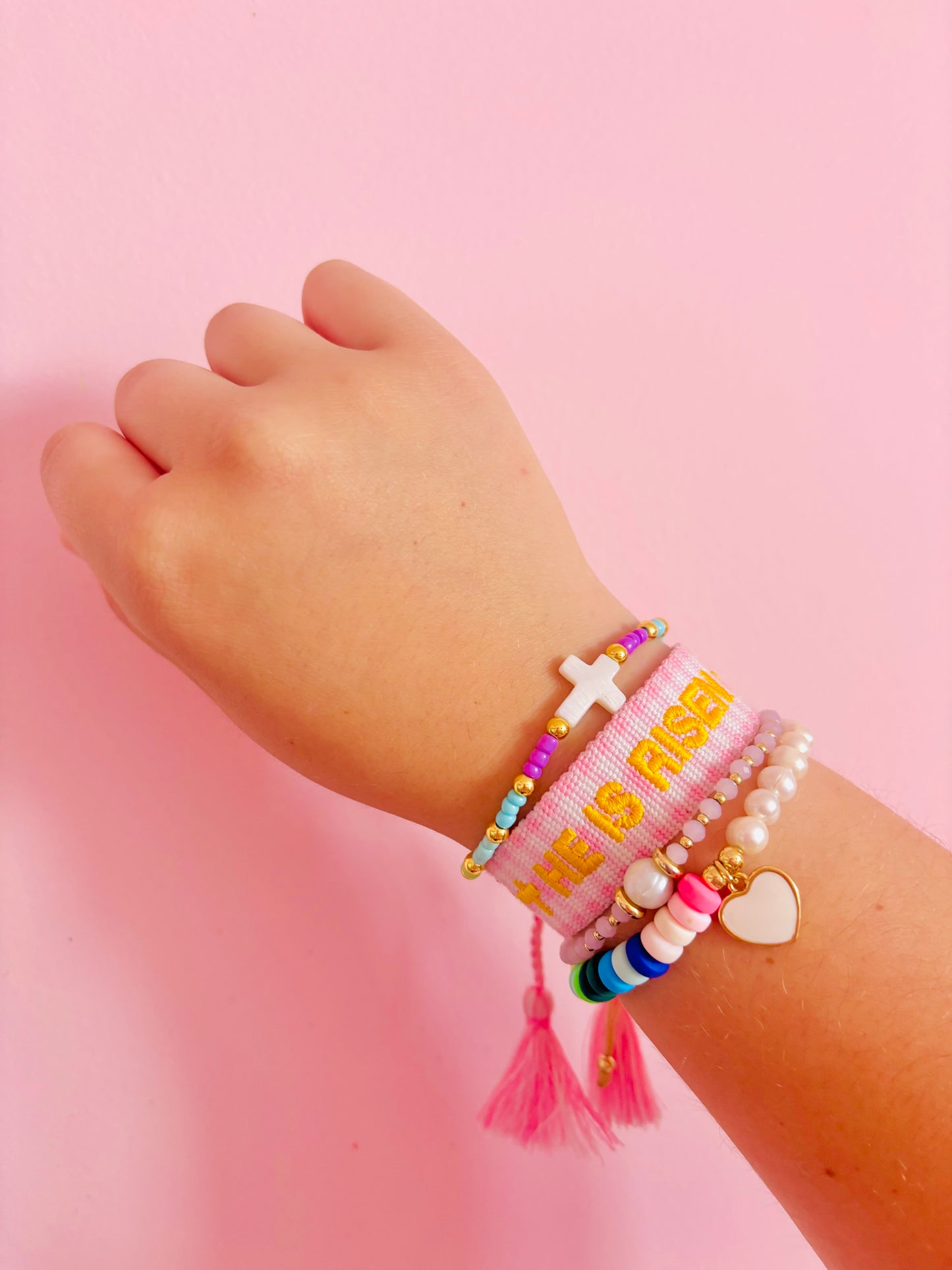 He is risen woven adjustable Bracelet