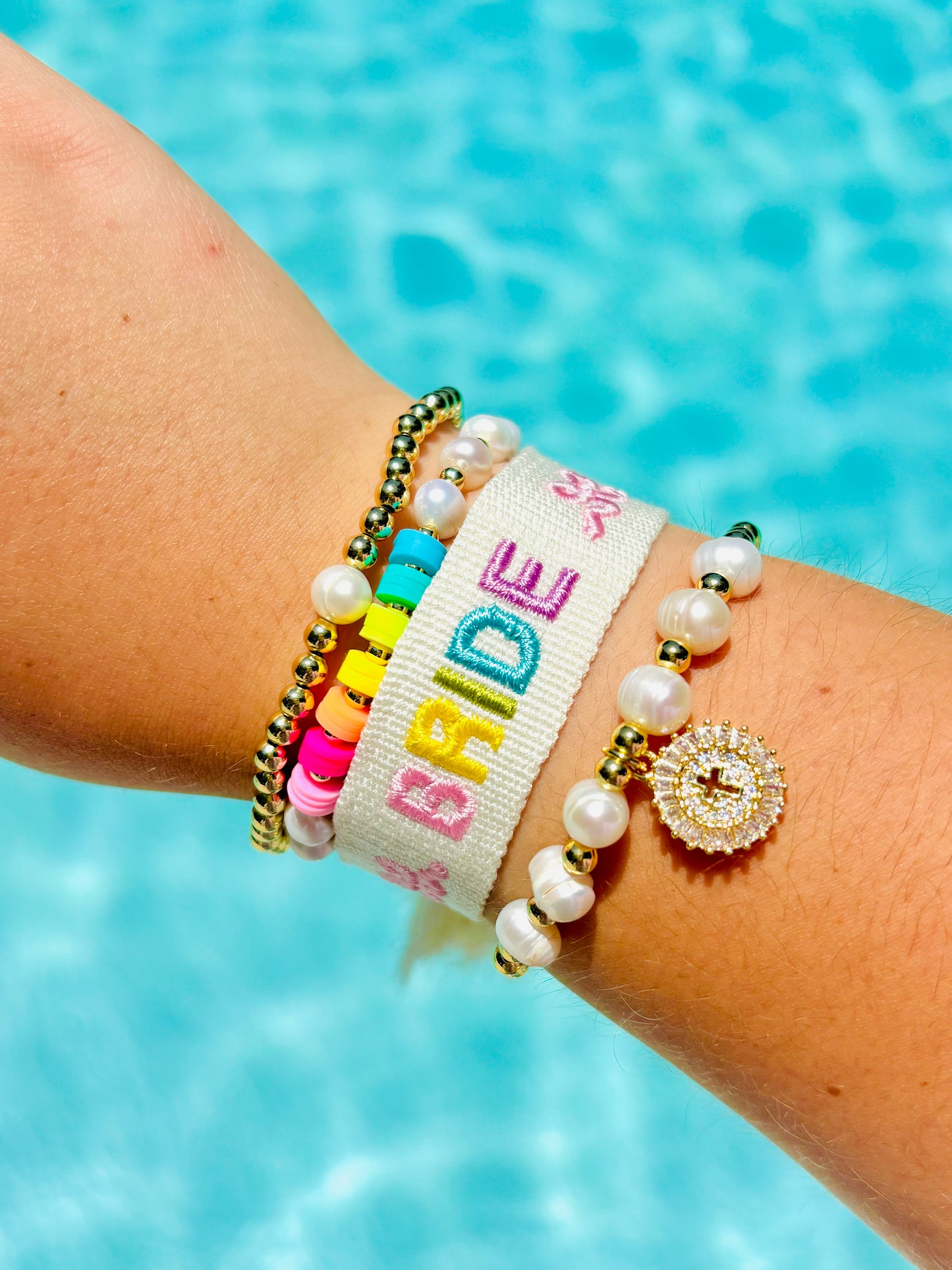 Bride pastel woven Bracelet