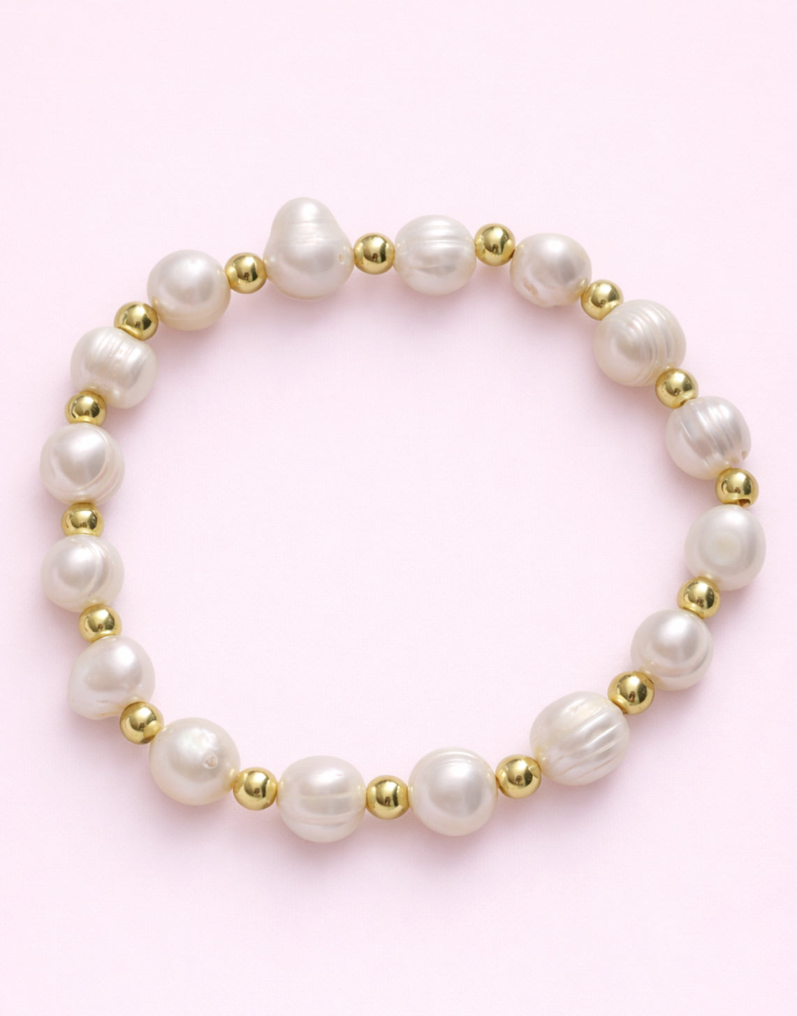 Beverly 18k gold filled & Real fresh water pearl bracelet
