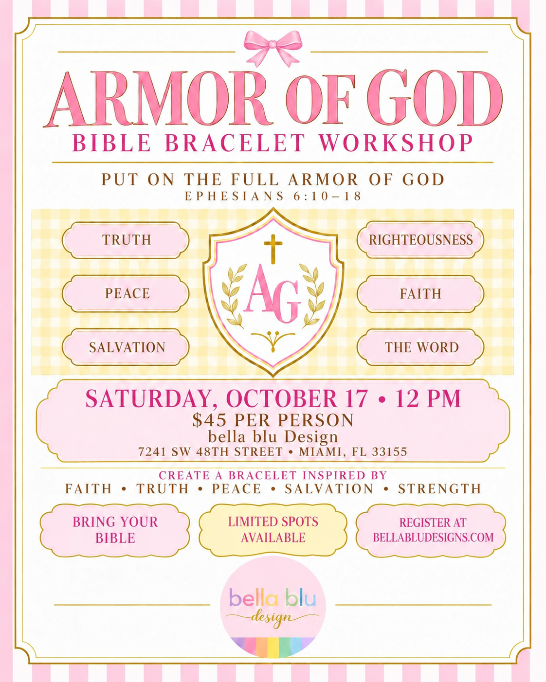 Armor of God Bracelet Making Workshop ✨🛡️ October 17th