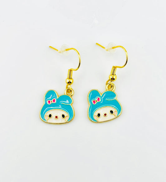 My melody Sanrio blue dangle stainless steel earrings