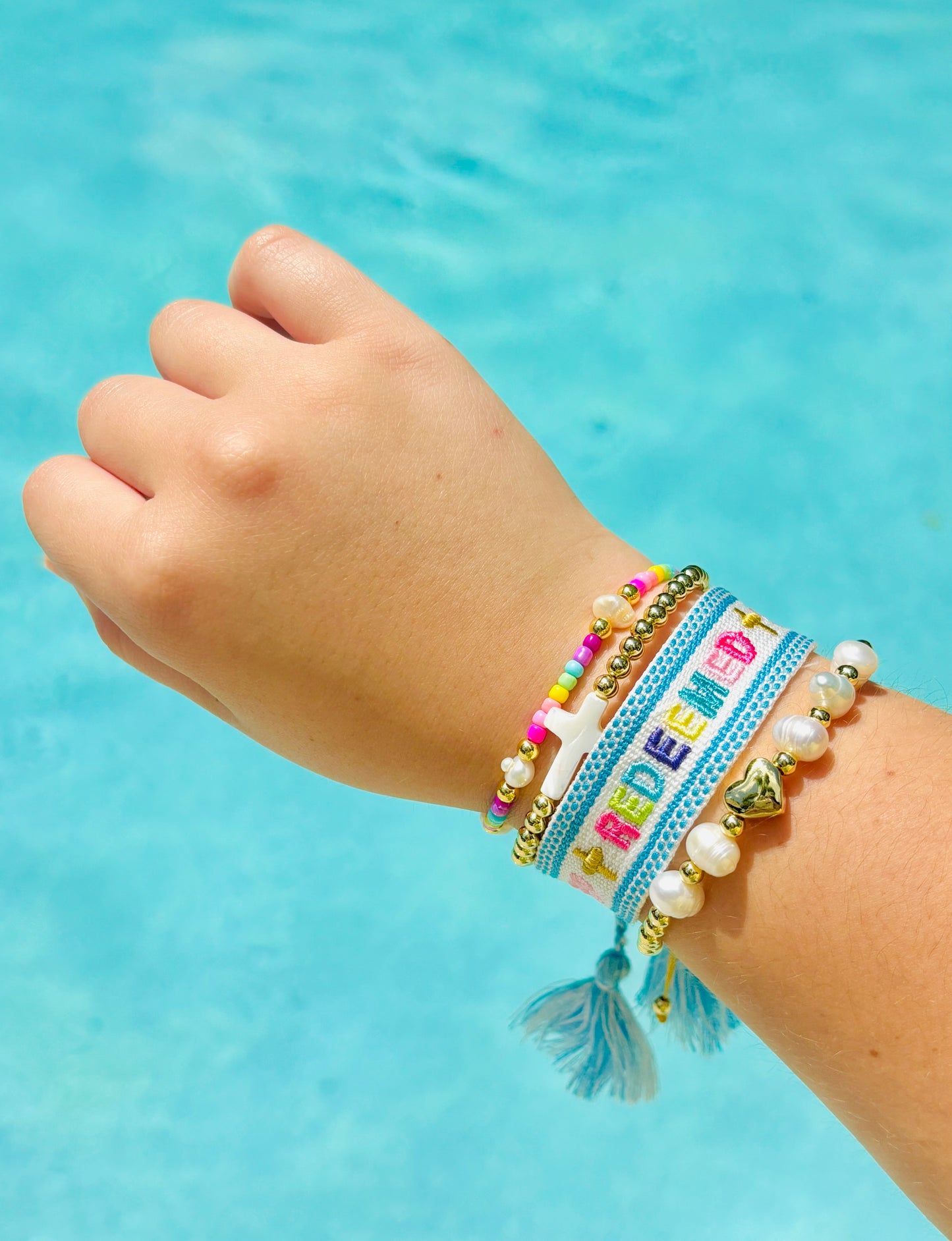 Redeemed colorful woven adjustable Bracelet