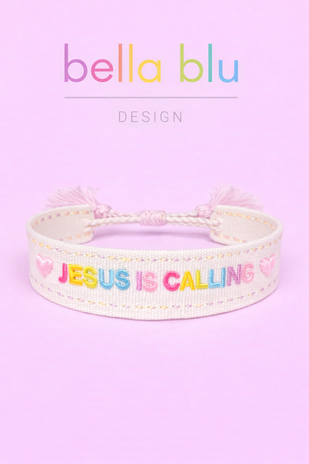Jesus is calling multicolored adjustable bracelet