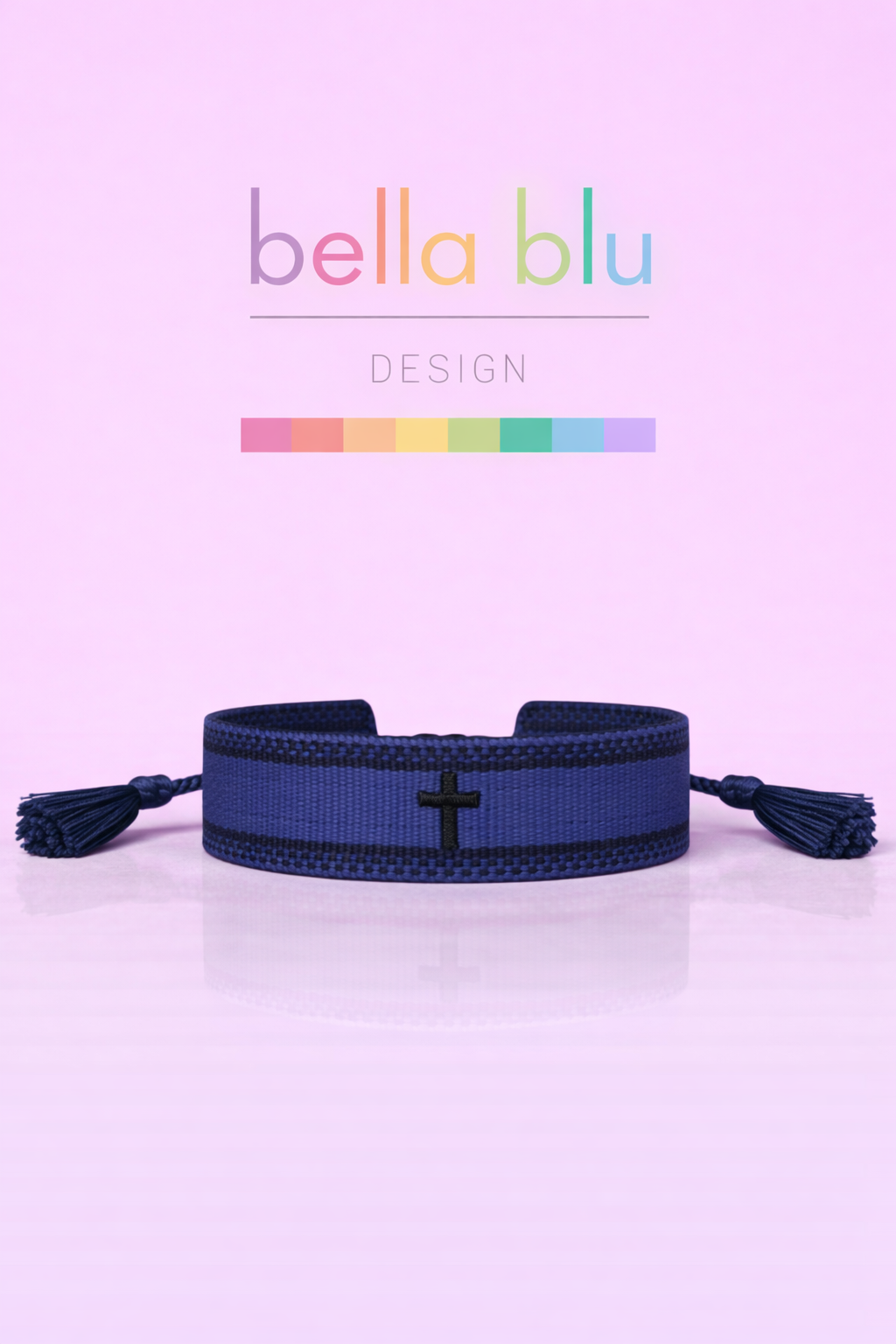 David Navy blue and black cross woven bracelet