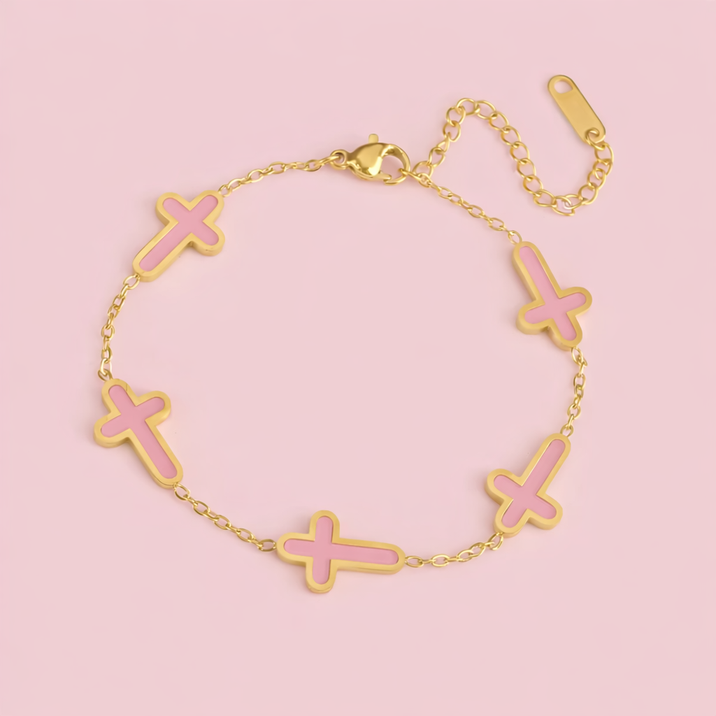 Grace pink 18k gold filled adjustable Bracelet
