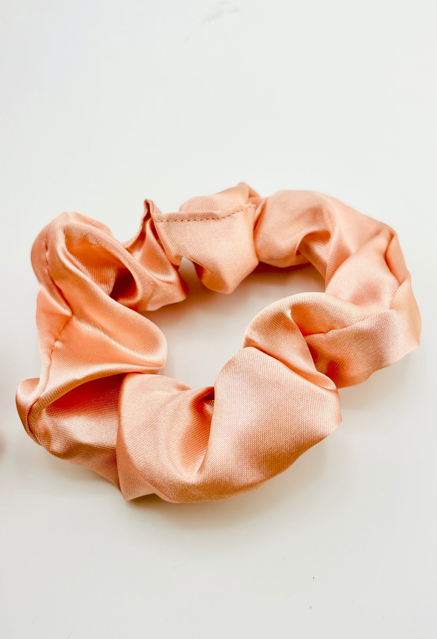 Popsicle coral charmeuse scrunchies