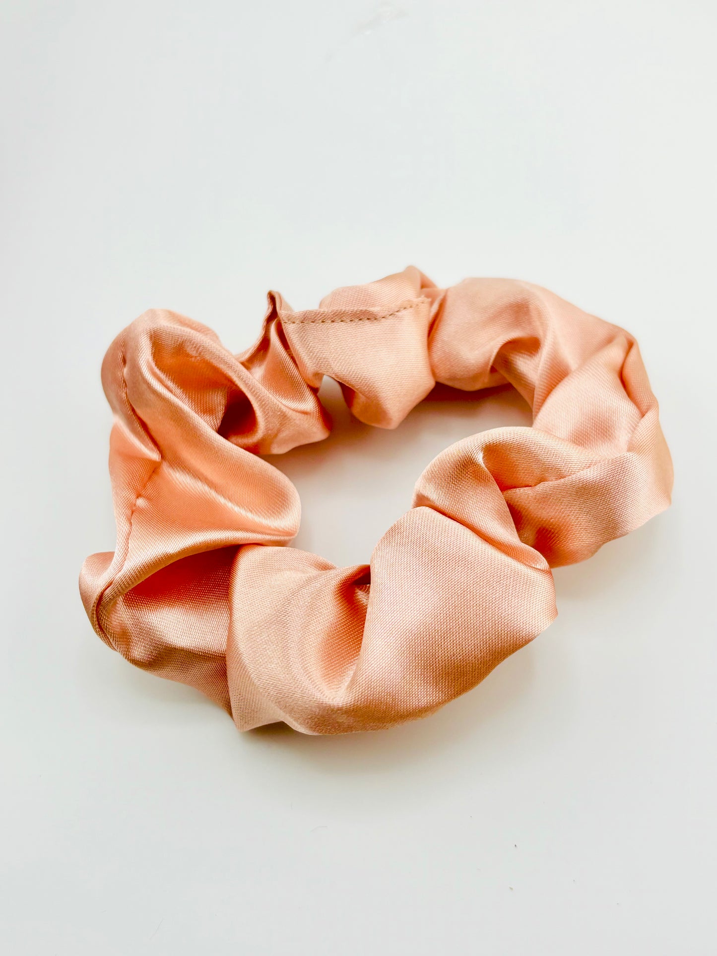 Popsicle coral charmeuse scrunchies