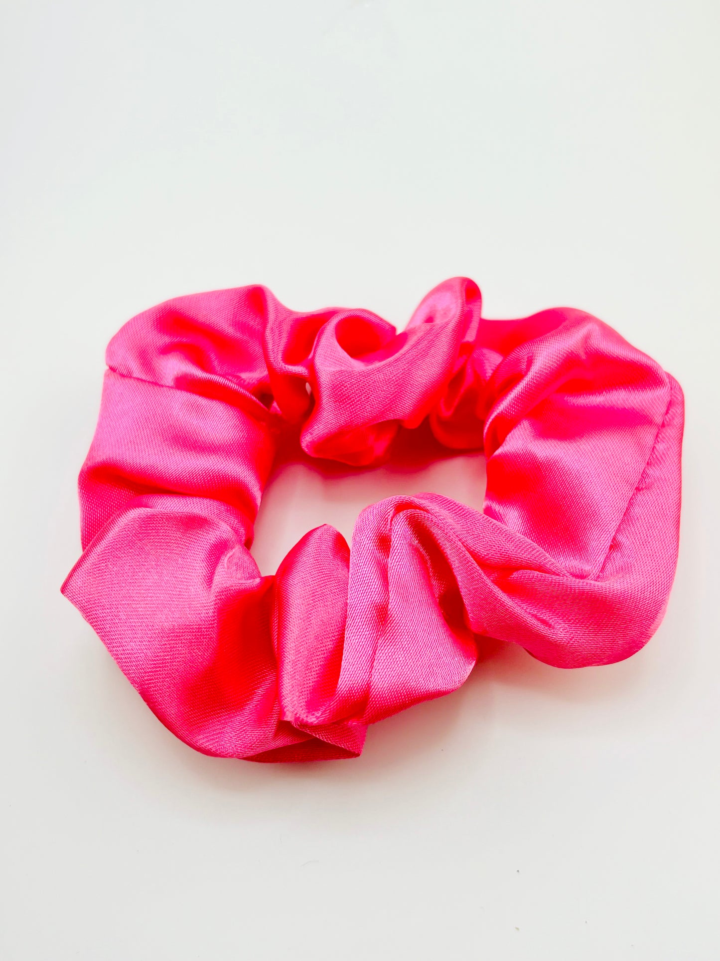Barbie pink charmeuse scrunchies