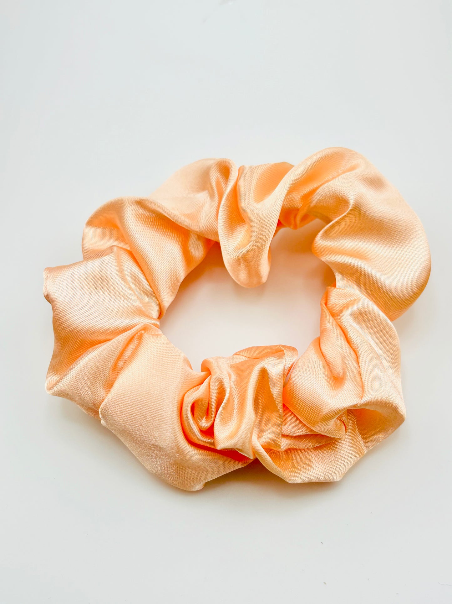 Peach charmeuse scrunchies