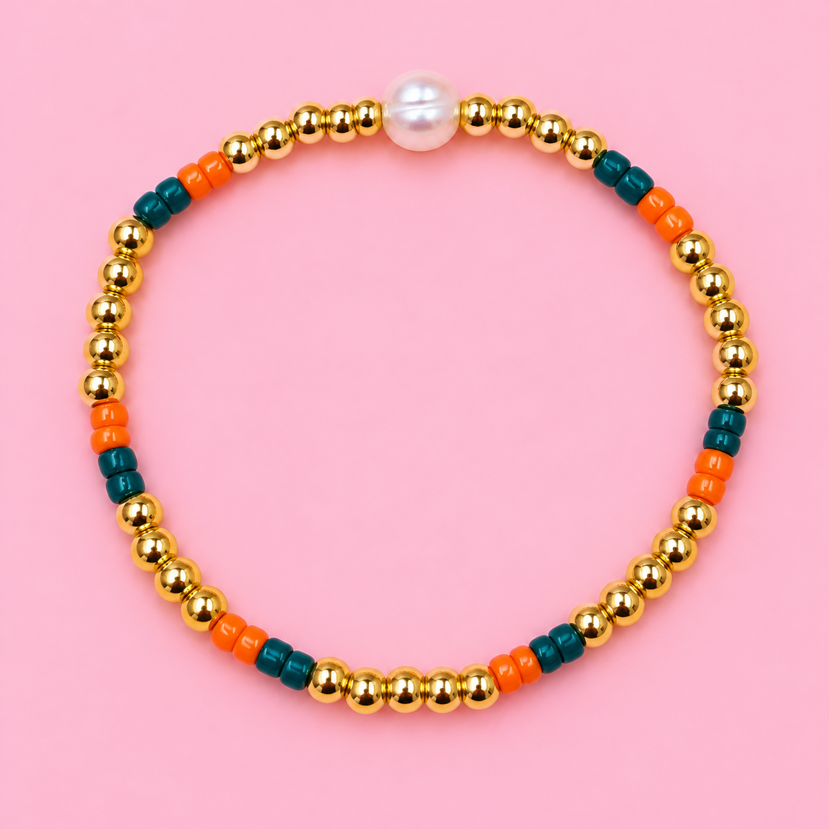 UM 18k gold filled & Real freshwater water water pearl Bracelet