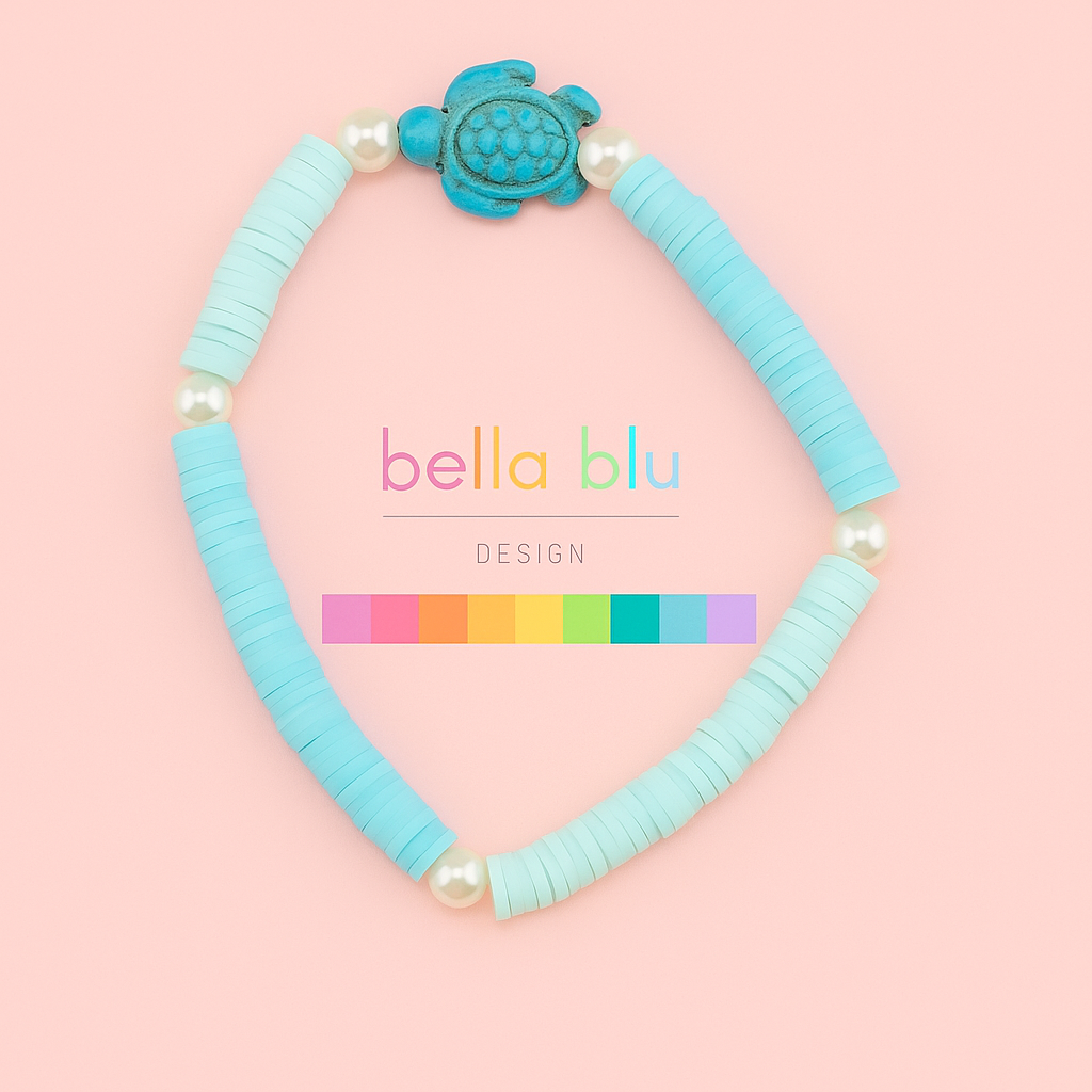 Quenelle blue beaded bracelet