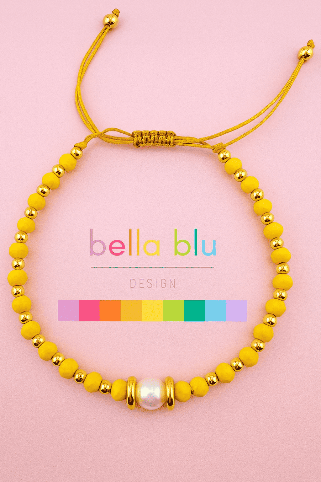 Jade gold filled yellow beaded bracelet