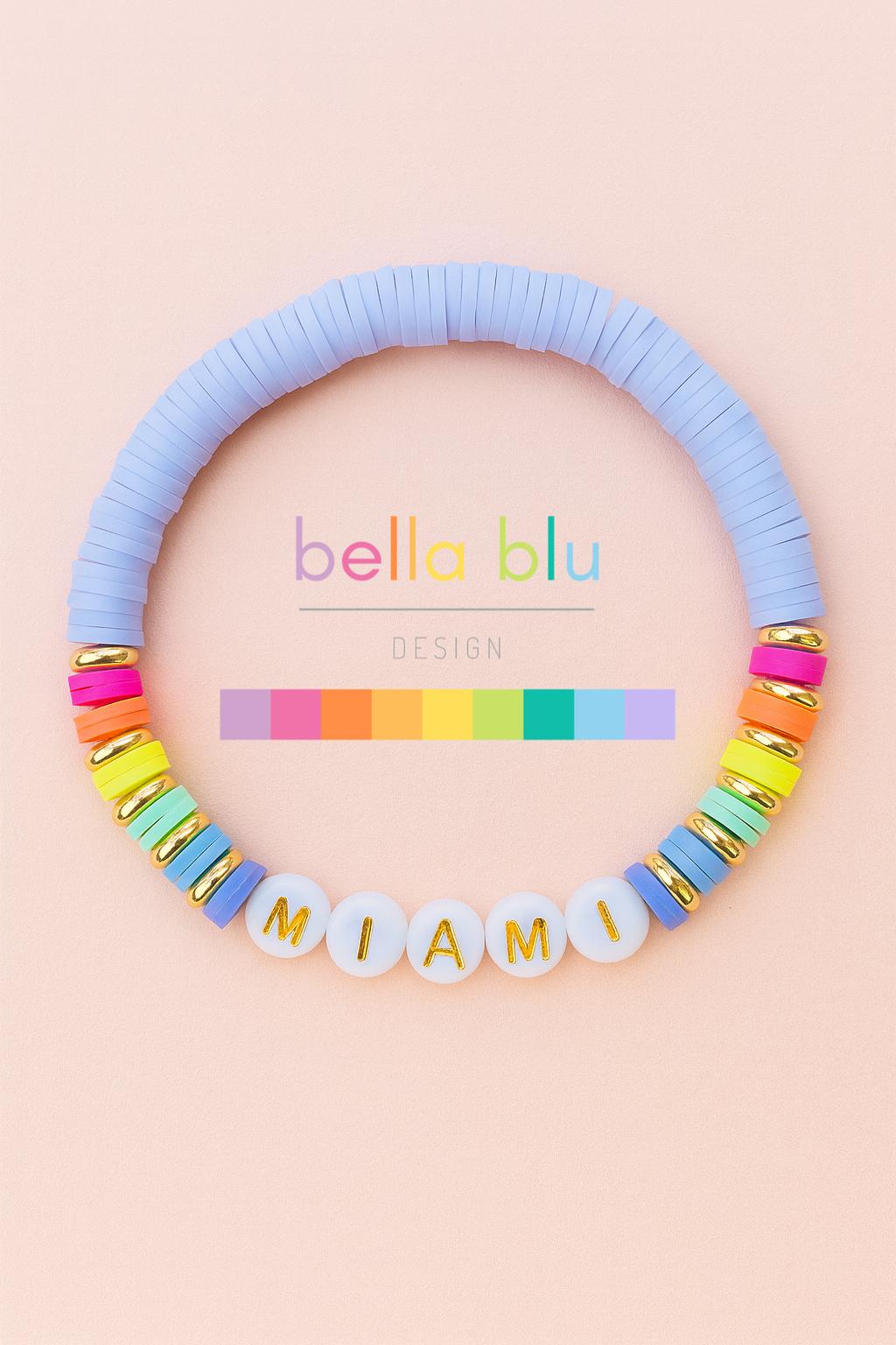 Miami blue gold filled colorful bracelet