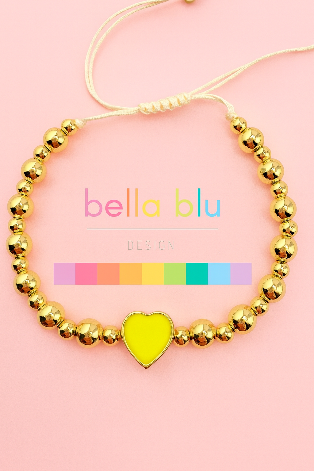 Samantha 18k gold filled bracelet with yellow enamel heart