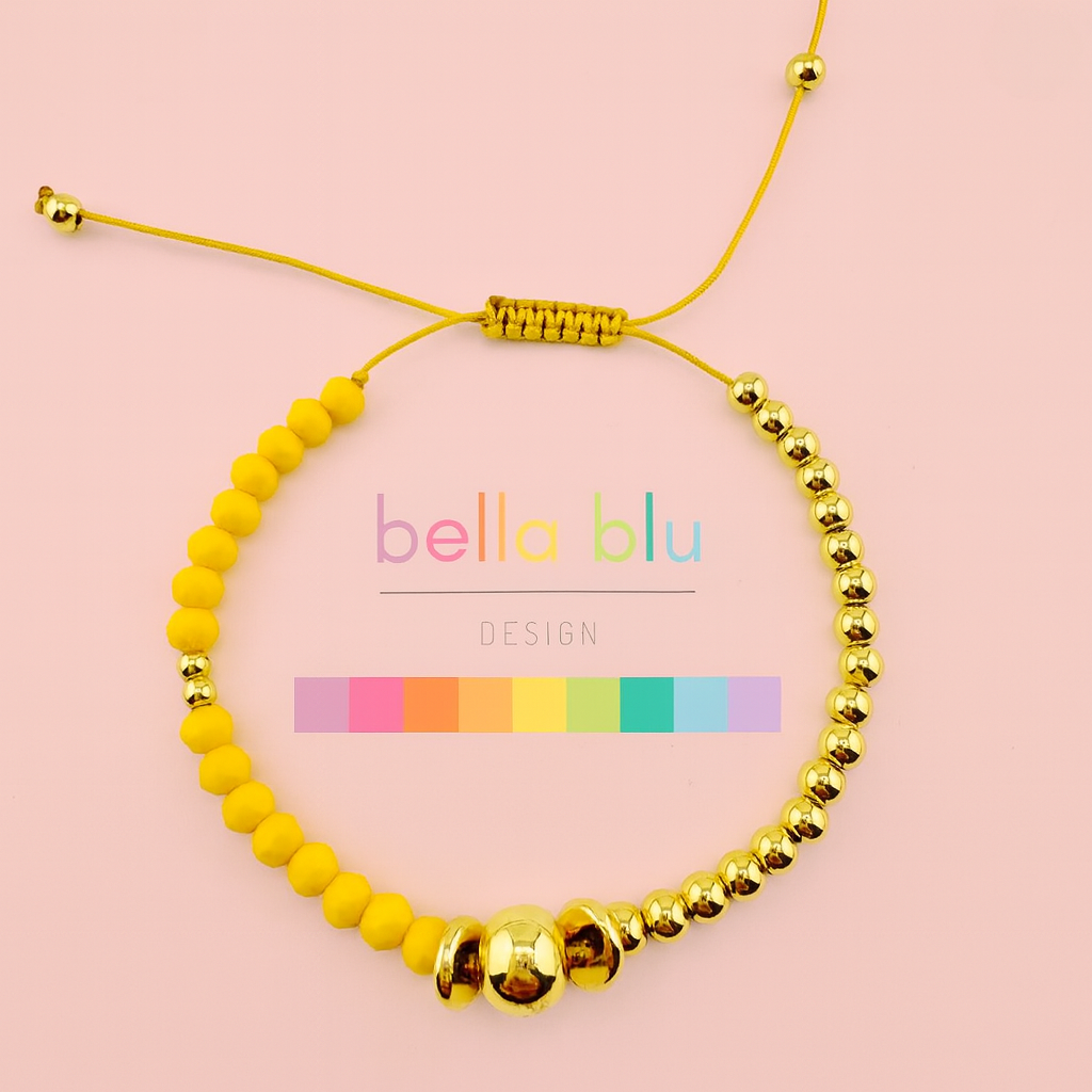Ava yellow beaded 18k gold filled bracelet