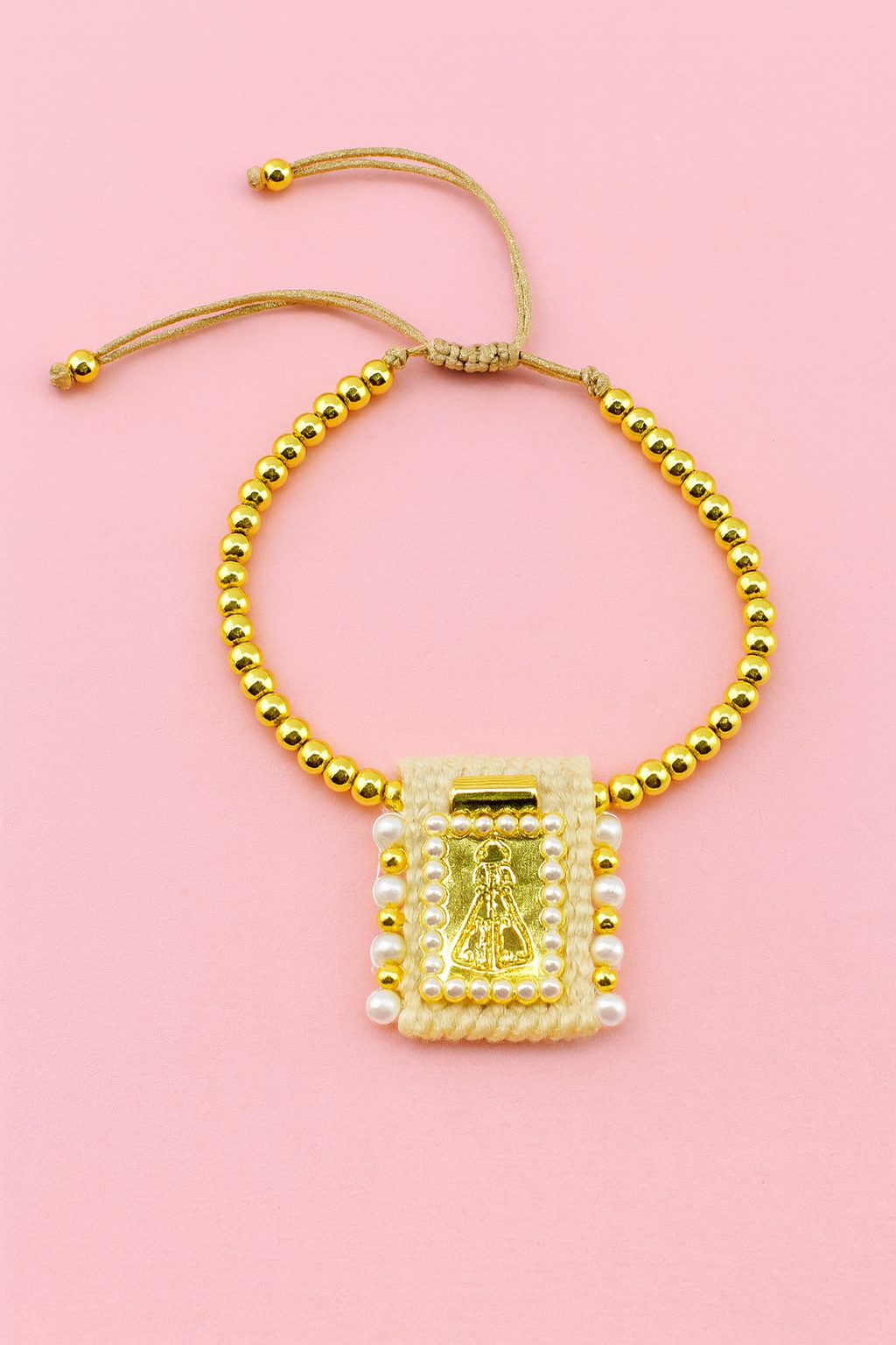 Hermita de la Caridad woven 18k gold filled bracelet