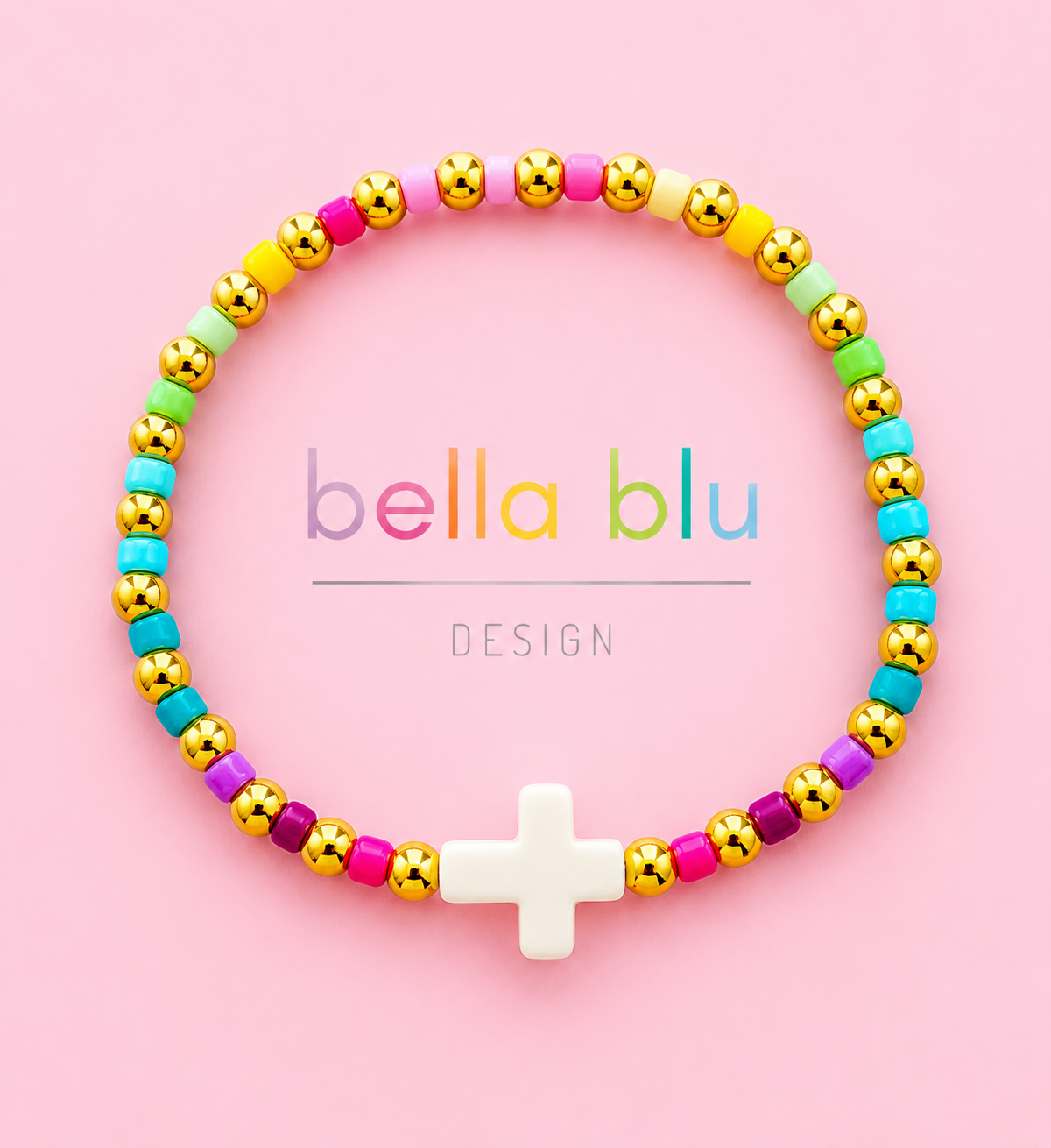Keilah 18k gold filled & Mother of pearl cross bracelet