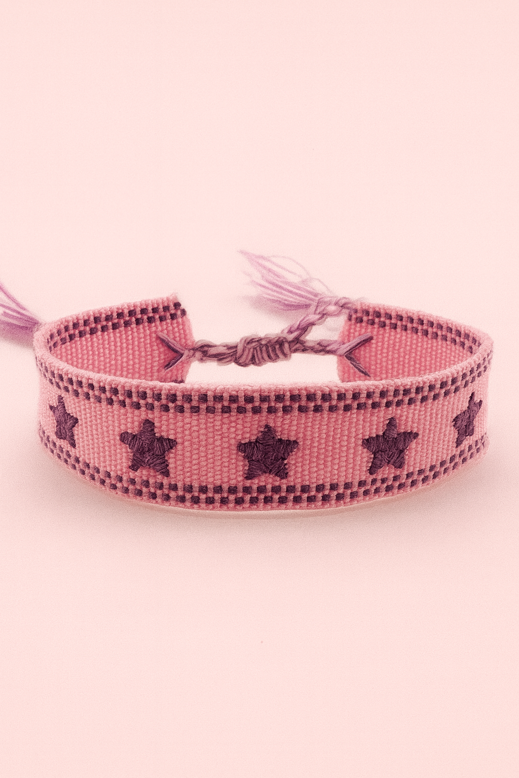 Lilac mist star purple adjustable woven bracelet