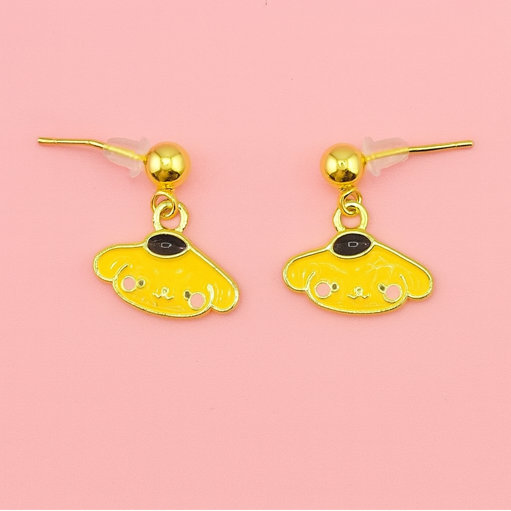Pompompurin dangle 18k gold filled earrings