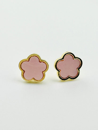 Margaret pink clover earrings in stainless steel