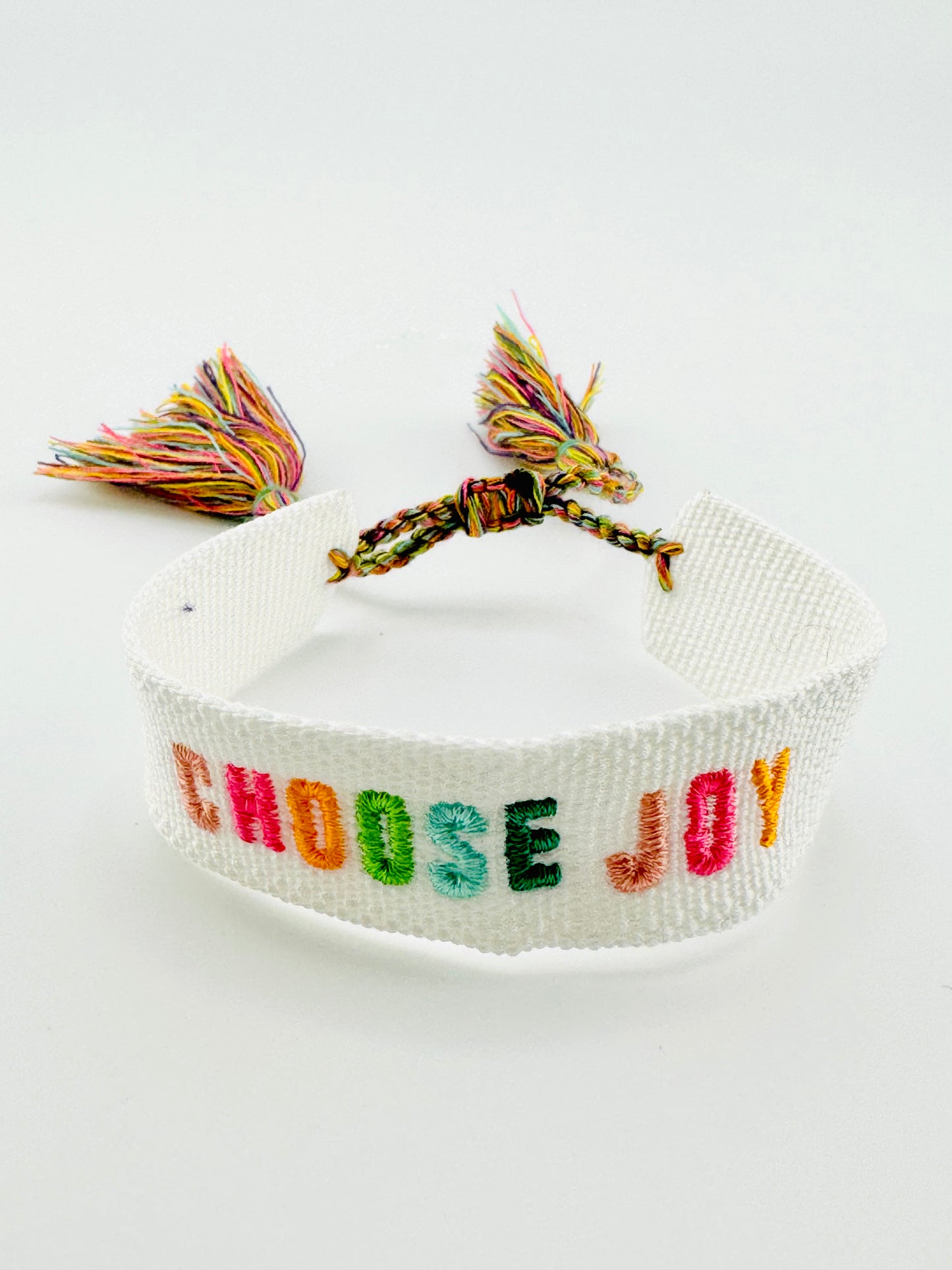Choose Joy woven bracelet in multicolor