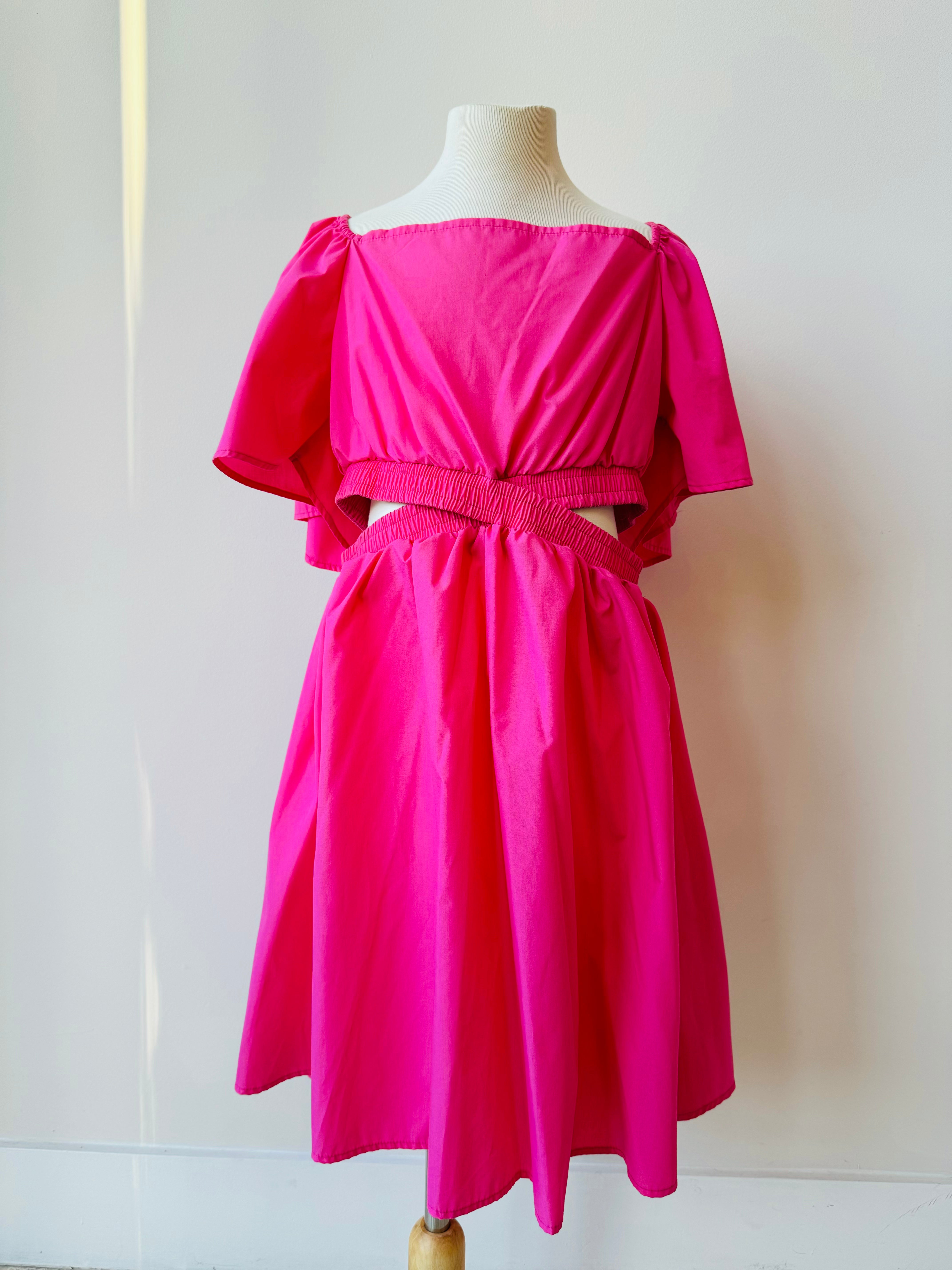 Meridian hot pink cut out dress for girls – Bella Blu Design