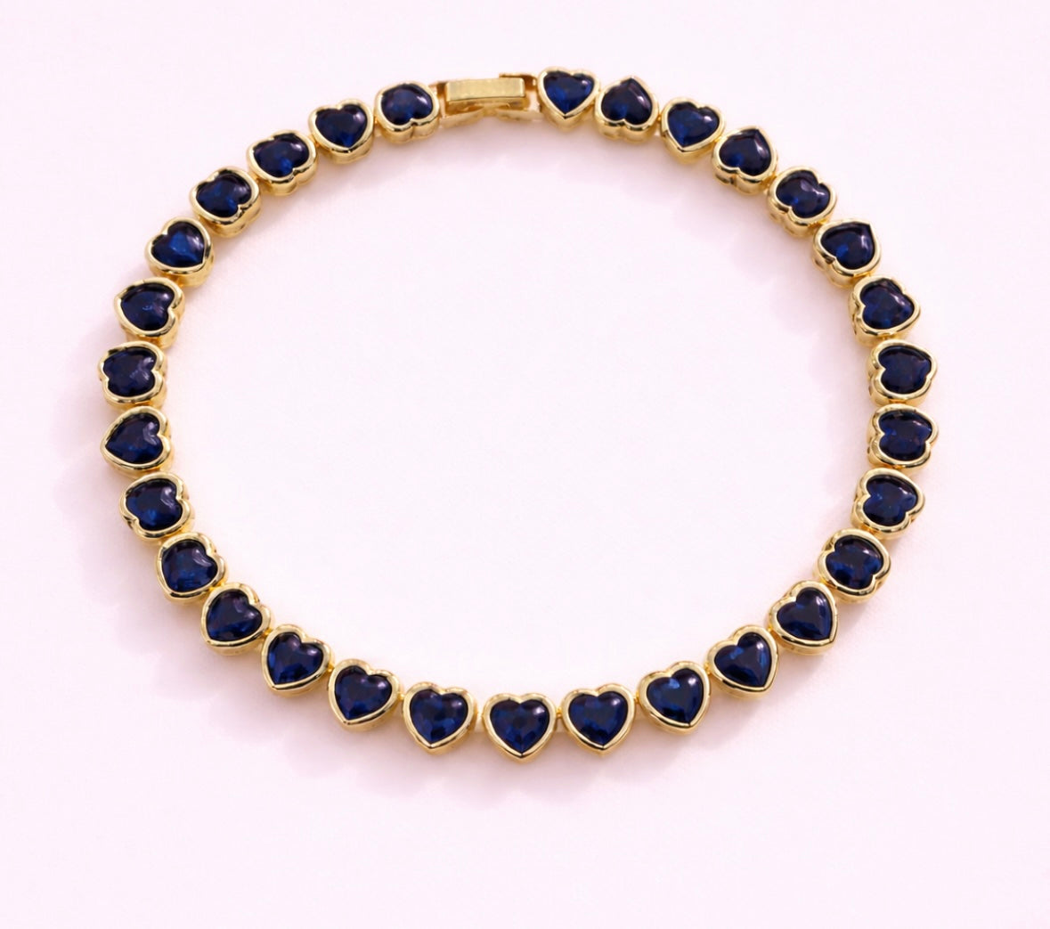 Candice blue hearts tennis bracelet