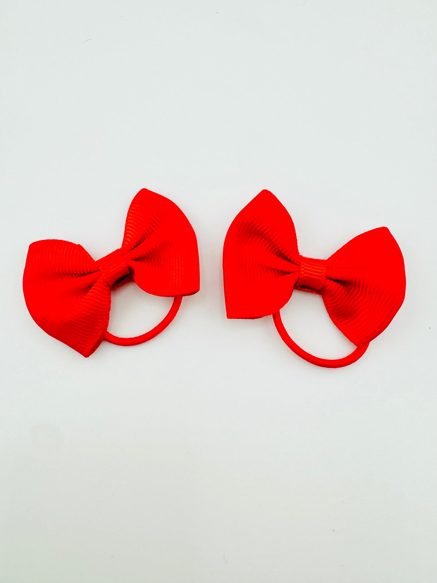Handmade Red back to school hair tie bows set