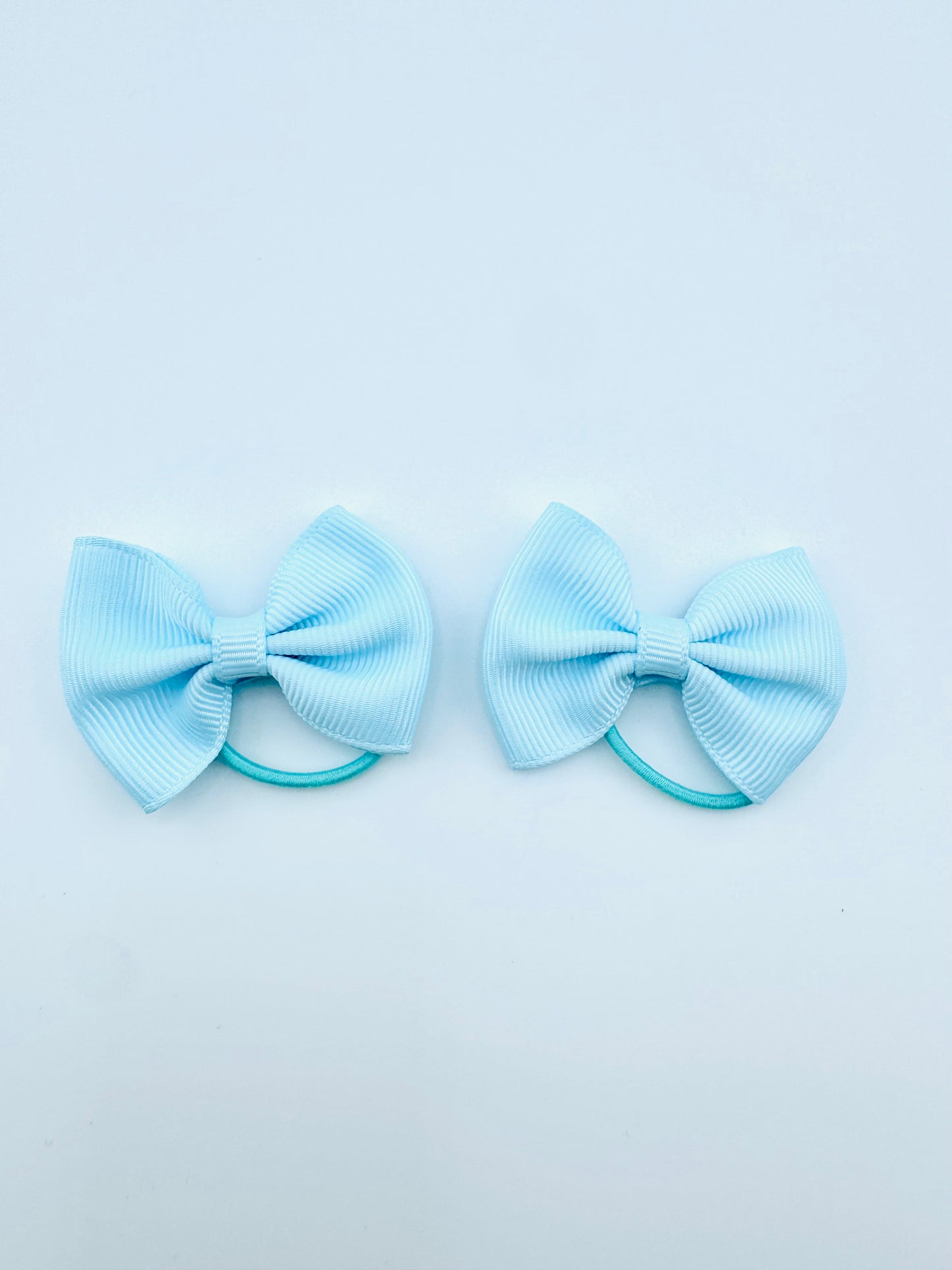 Light blue bow hair ties