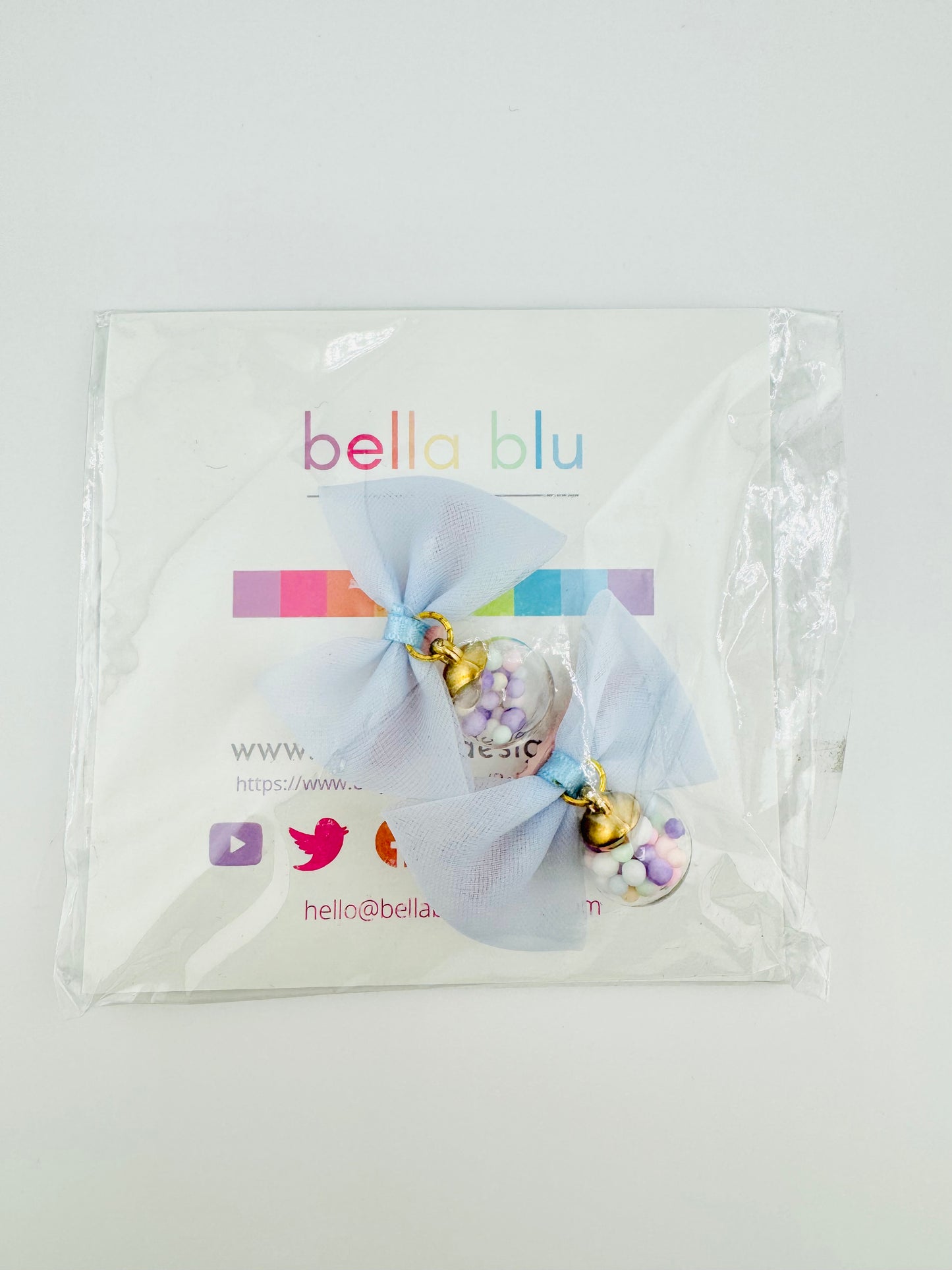 Light blue mesh bows