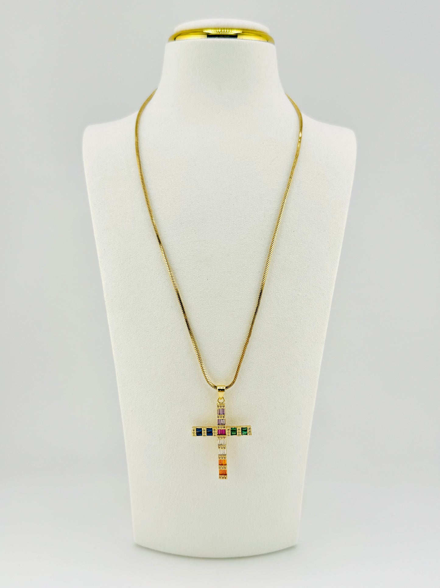 colorful 18k gold filled cubic zirconia necklace