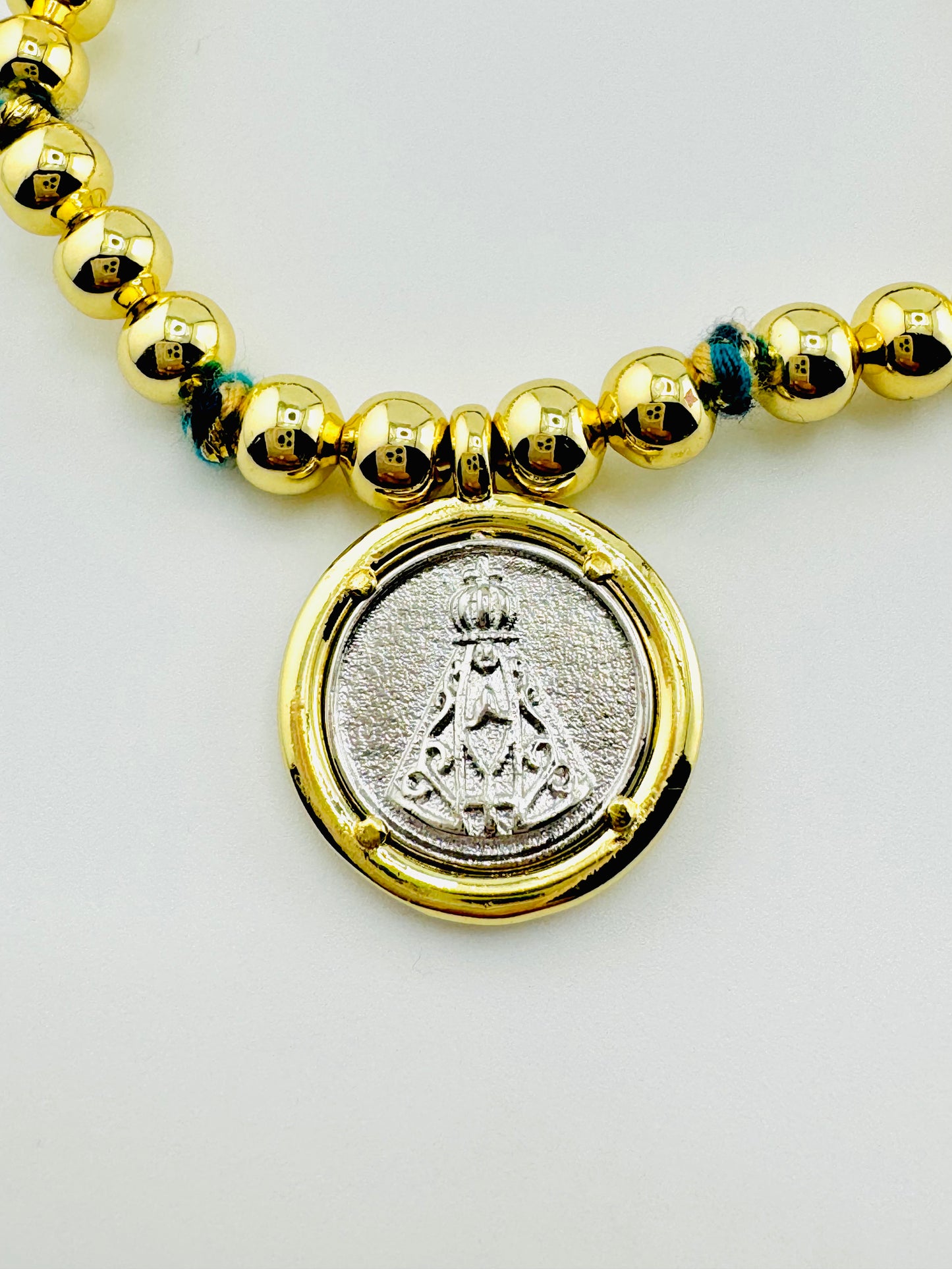 Silver and 18k gold filled bracelet adjustable