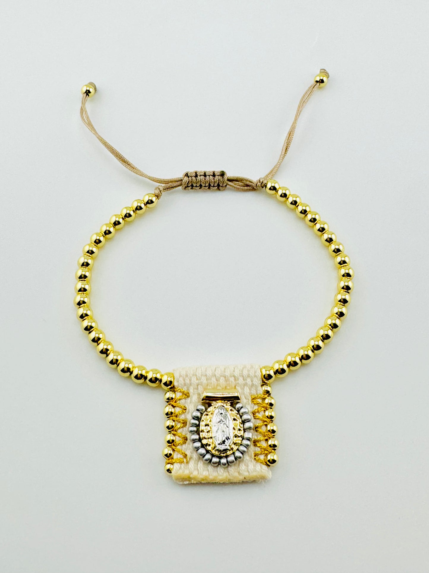 Saint benedict woven 18k gold filled bracelet