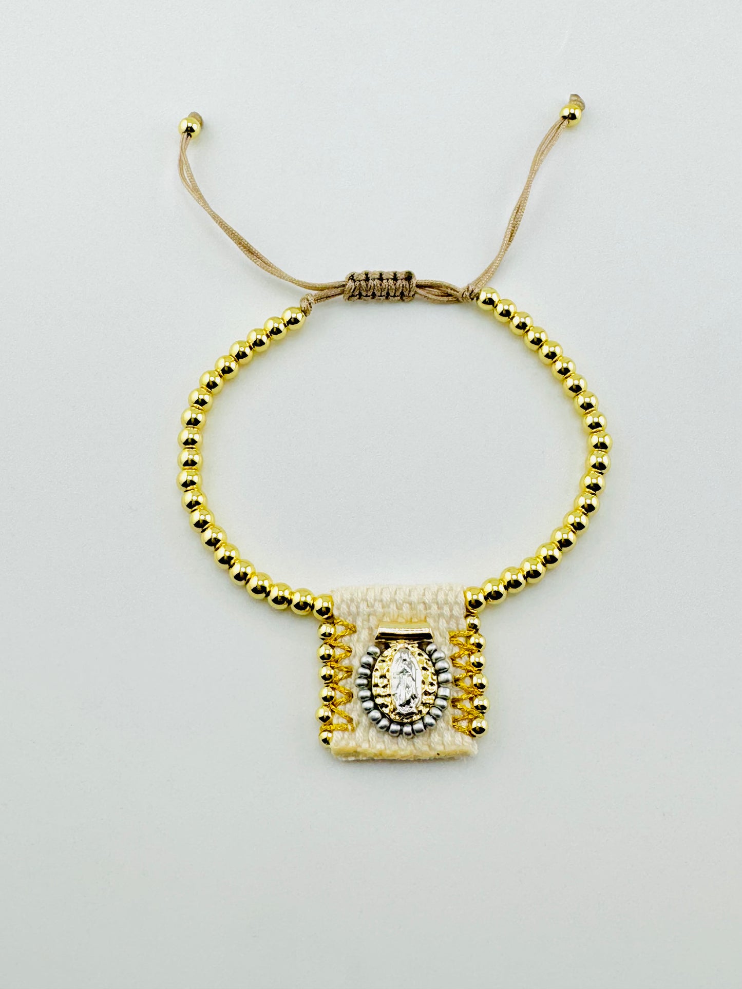 Saint benedict woven 18k gold filled bracelet