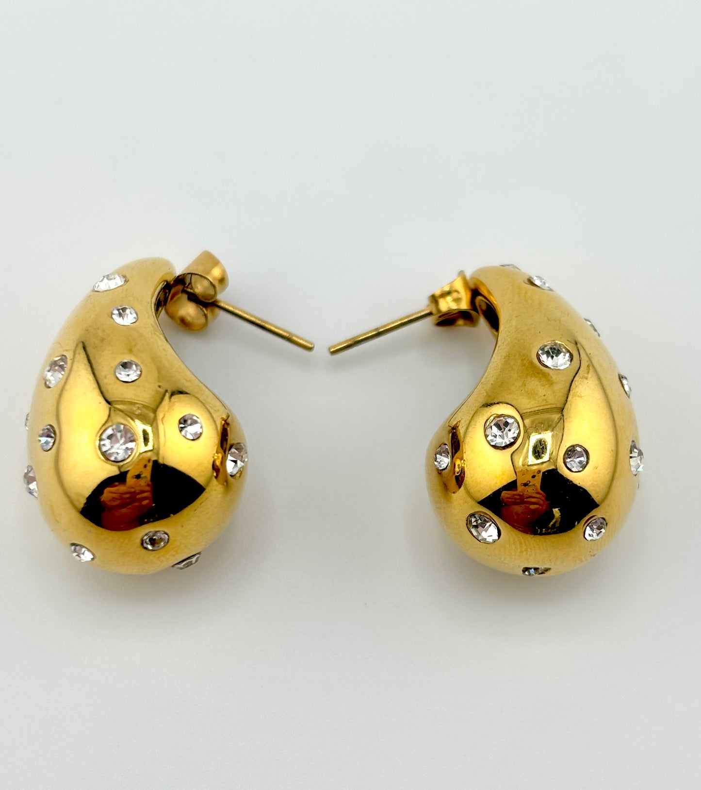 Nevaeh rhinestone encrusted gold filled earrings