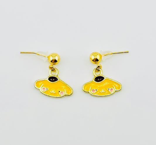 Pompompurin dangle 18k gold filled earrings