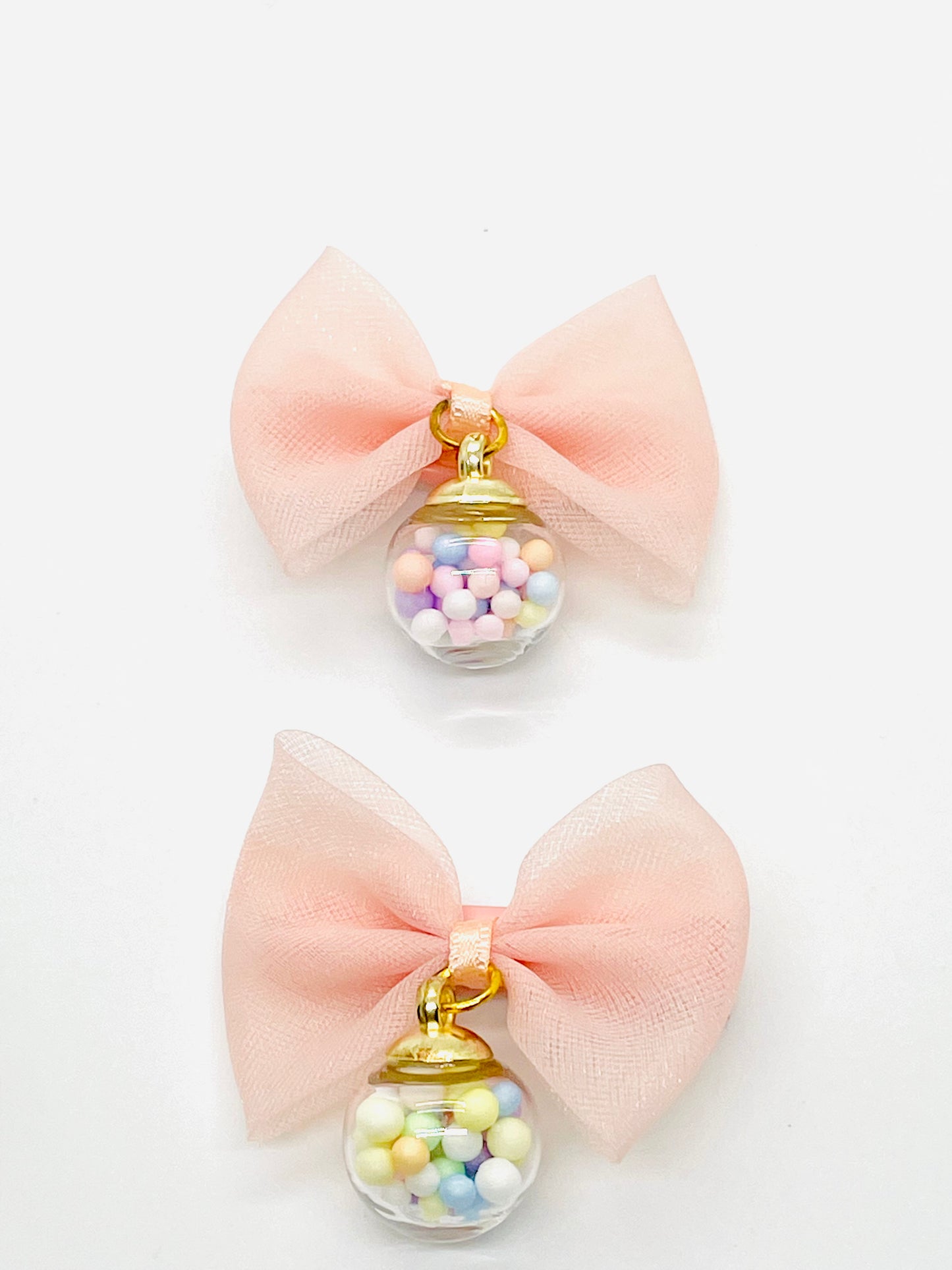 Set of Barrettes in nude and colorful bubble