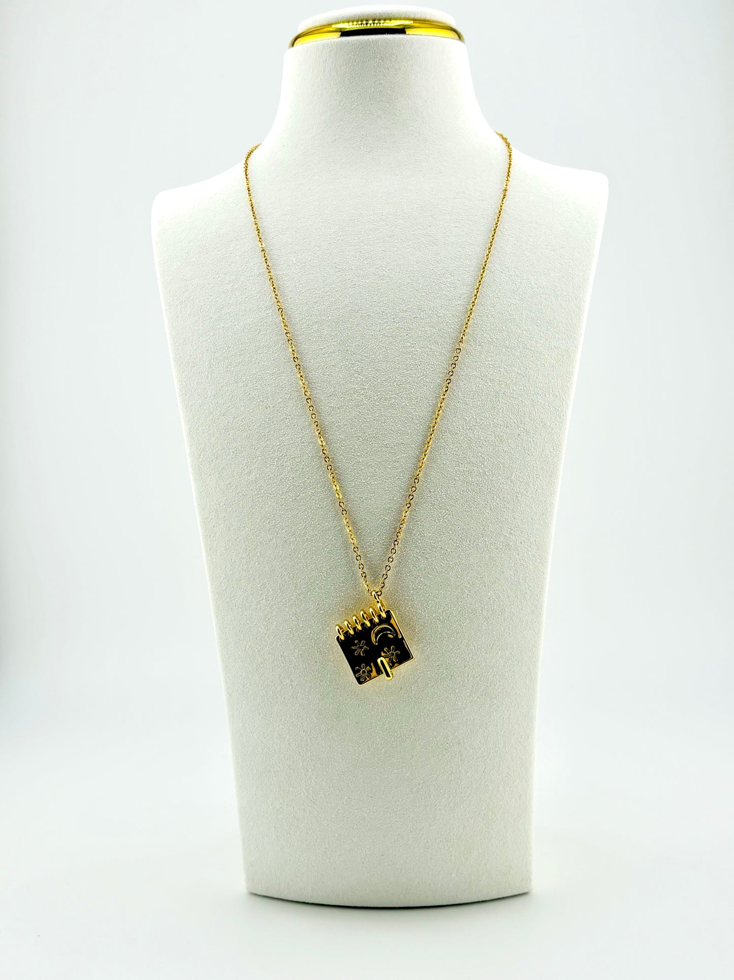 Melanie notebook necklace locket 18k gold filled "I love u to the moon and back "