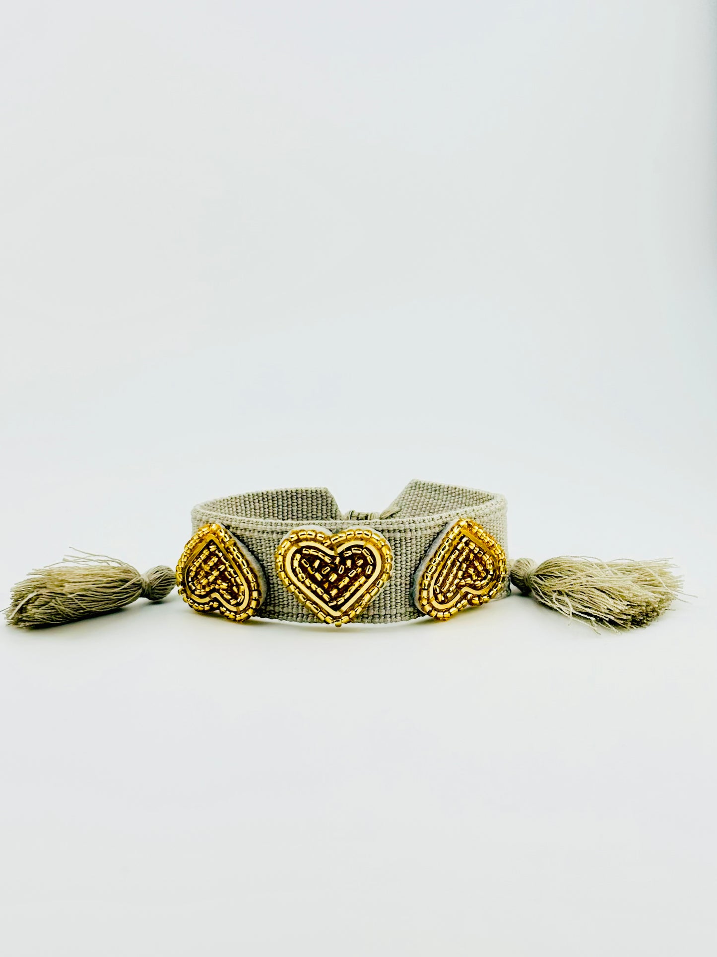 Kesha gold beaded heart adjustable bracelet