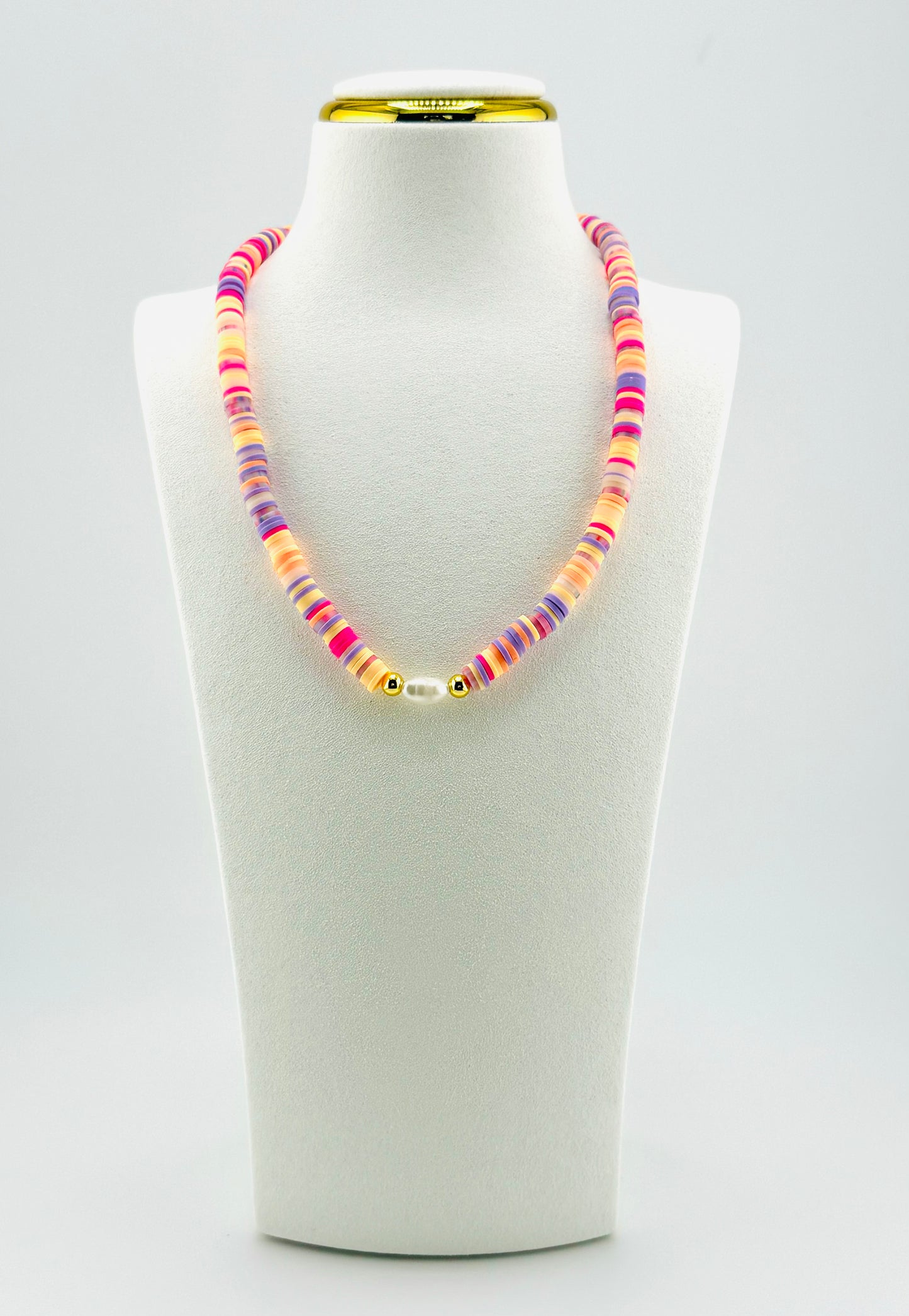 Luana colorful necklace with fresh water pearls
