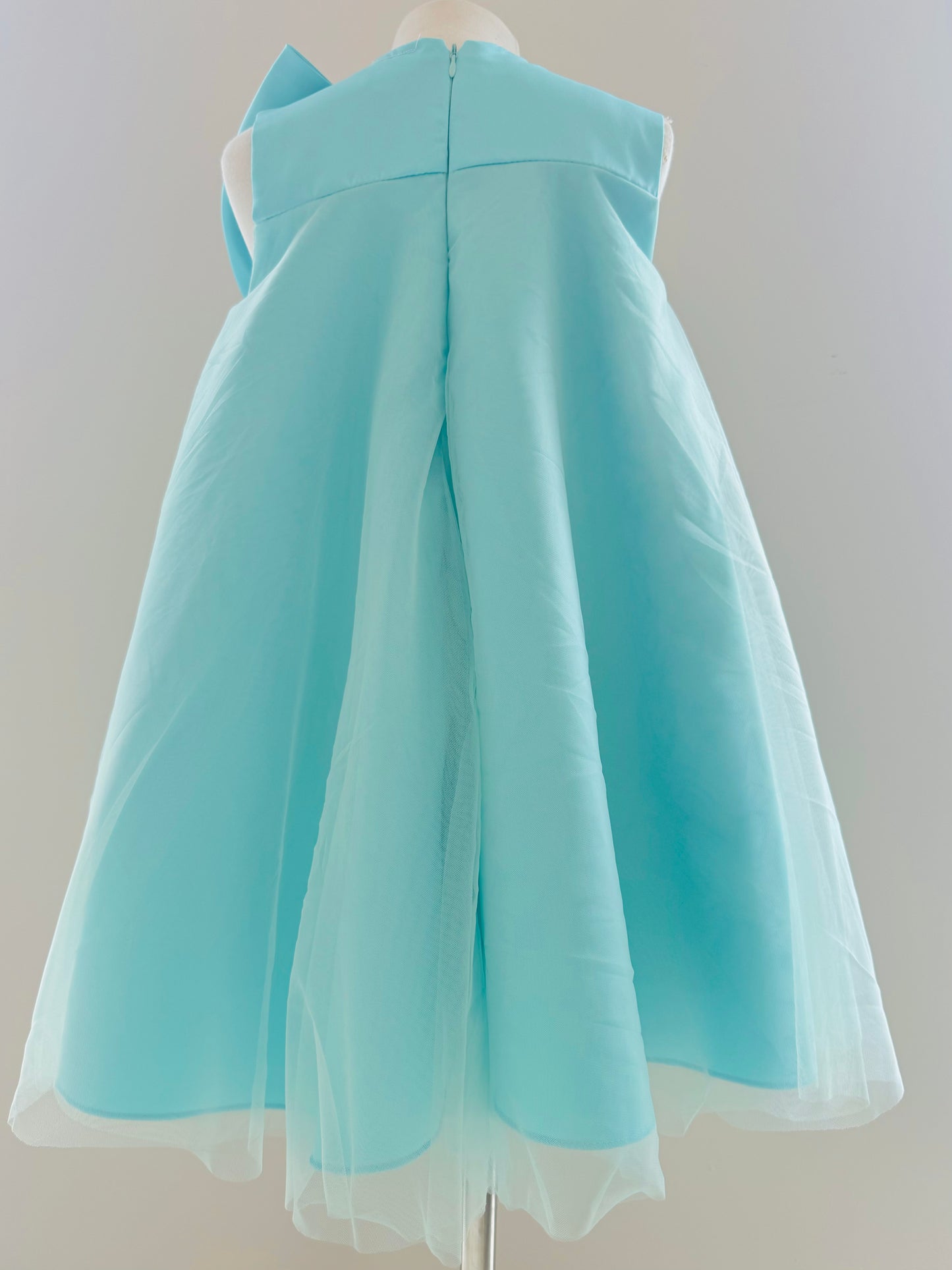 Paola acqua bow A line dress