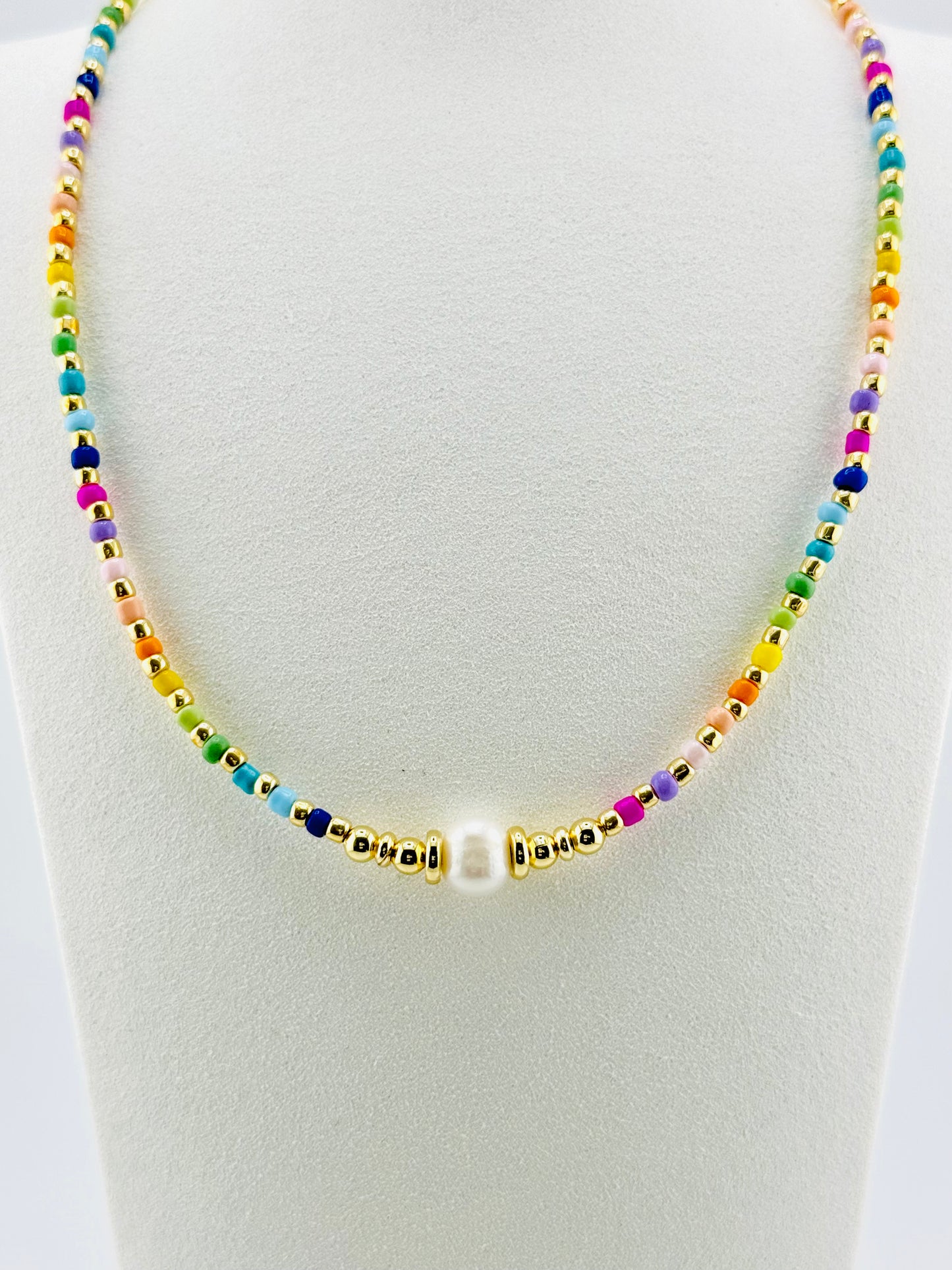 Gianna gold filled rainbow color 18k gold filled necklace