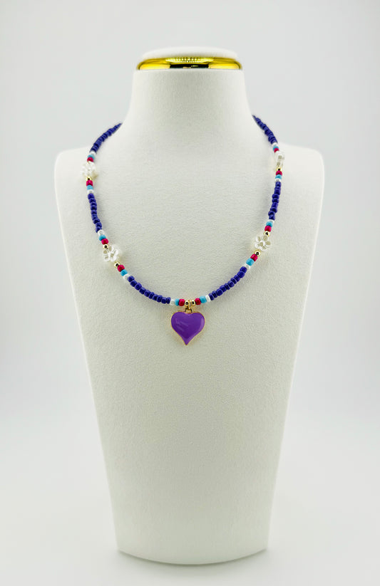 Abigail beaded purple necklace