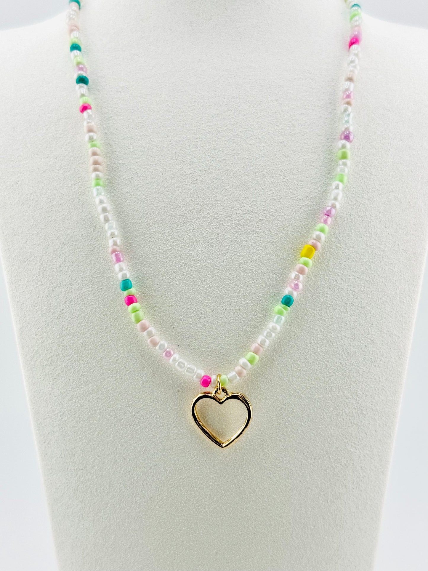 Avery pastel rainbow necklace in 18k gold filled necklace