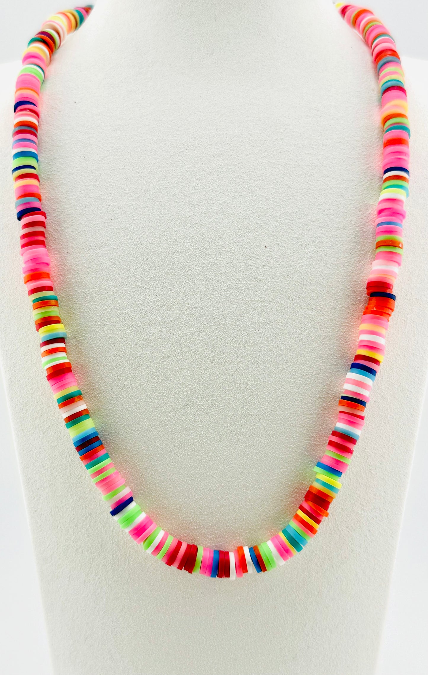 Leah colorful clay bead necklace
