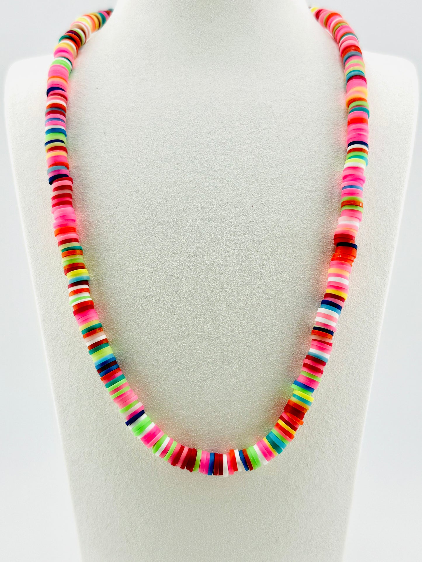 Leah colorful clay bead necklace