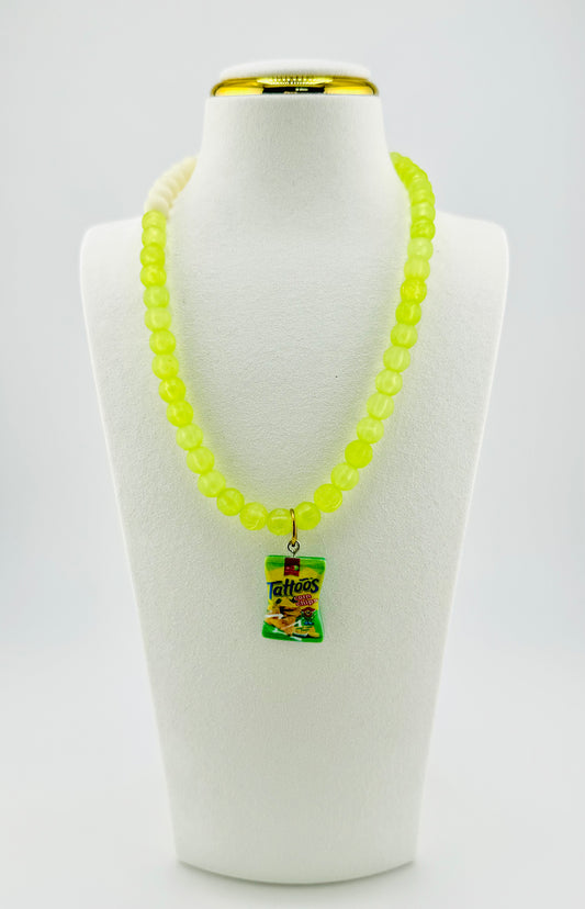 Valentina lime green beaded necklace