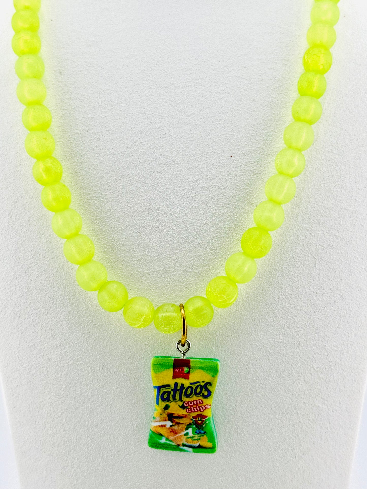 Valentina lime green beaded necklace