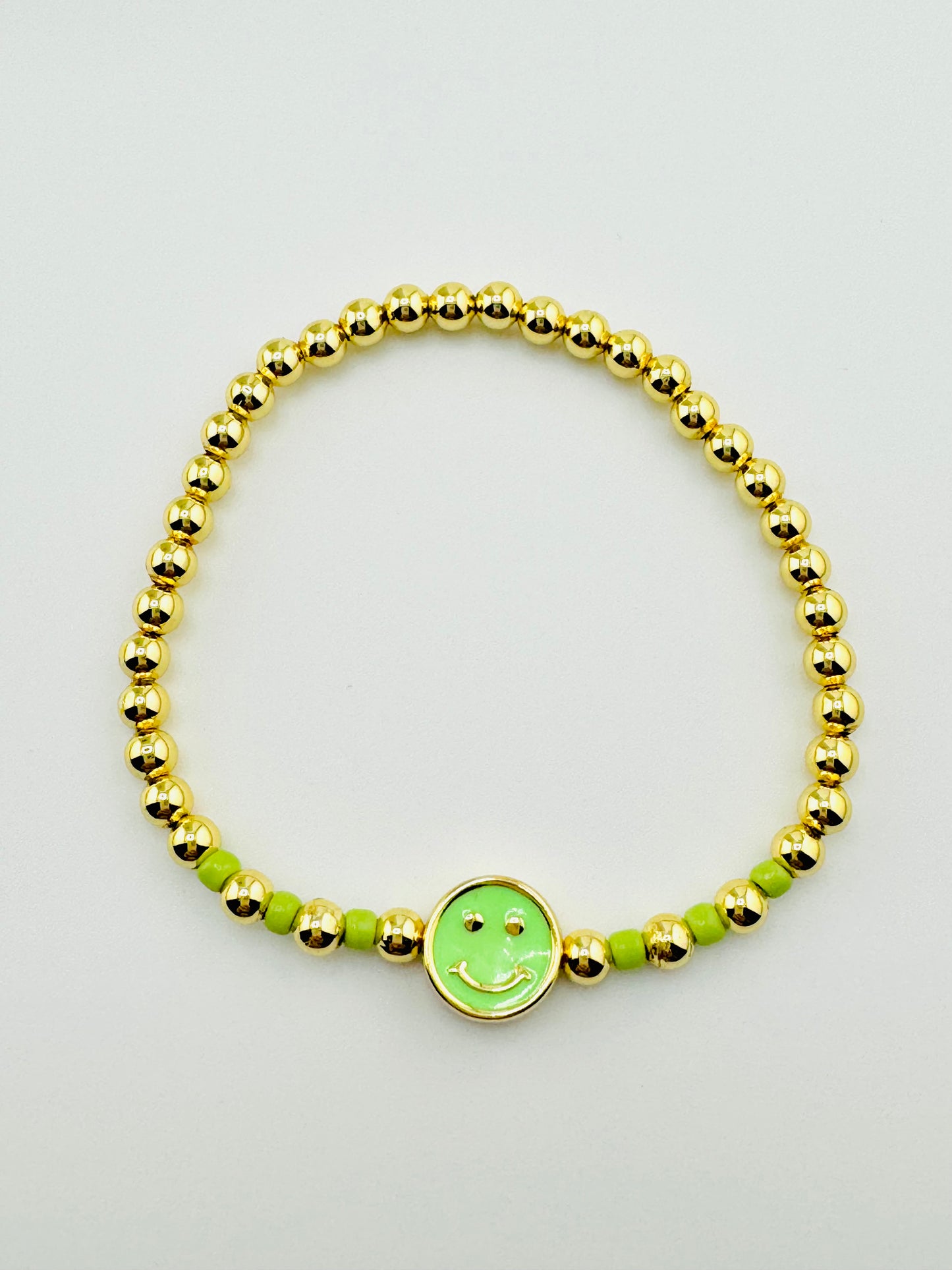 Athena lime green and gold filled bracelet